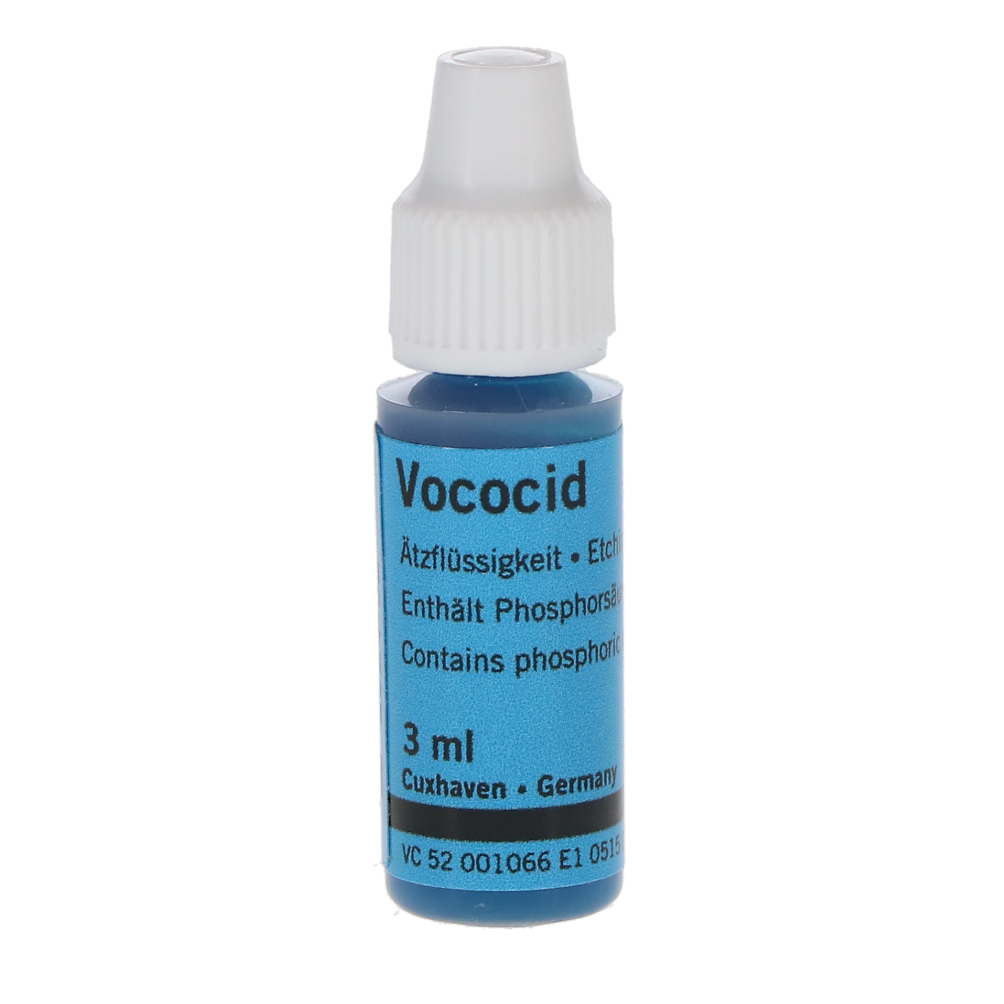 Vococid Etching Liquid, 36.1% Phosphoric Acid, 3 ml/Bt, Blue, 2/Pk, 1066