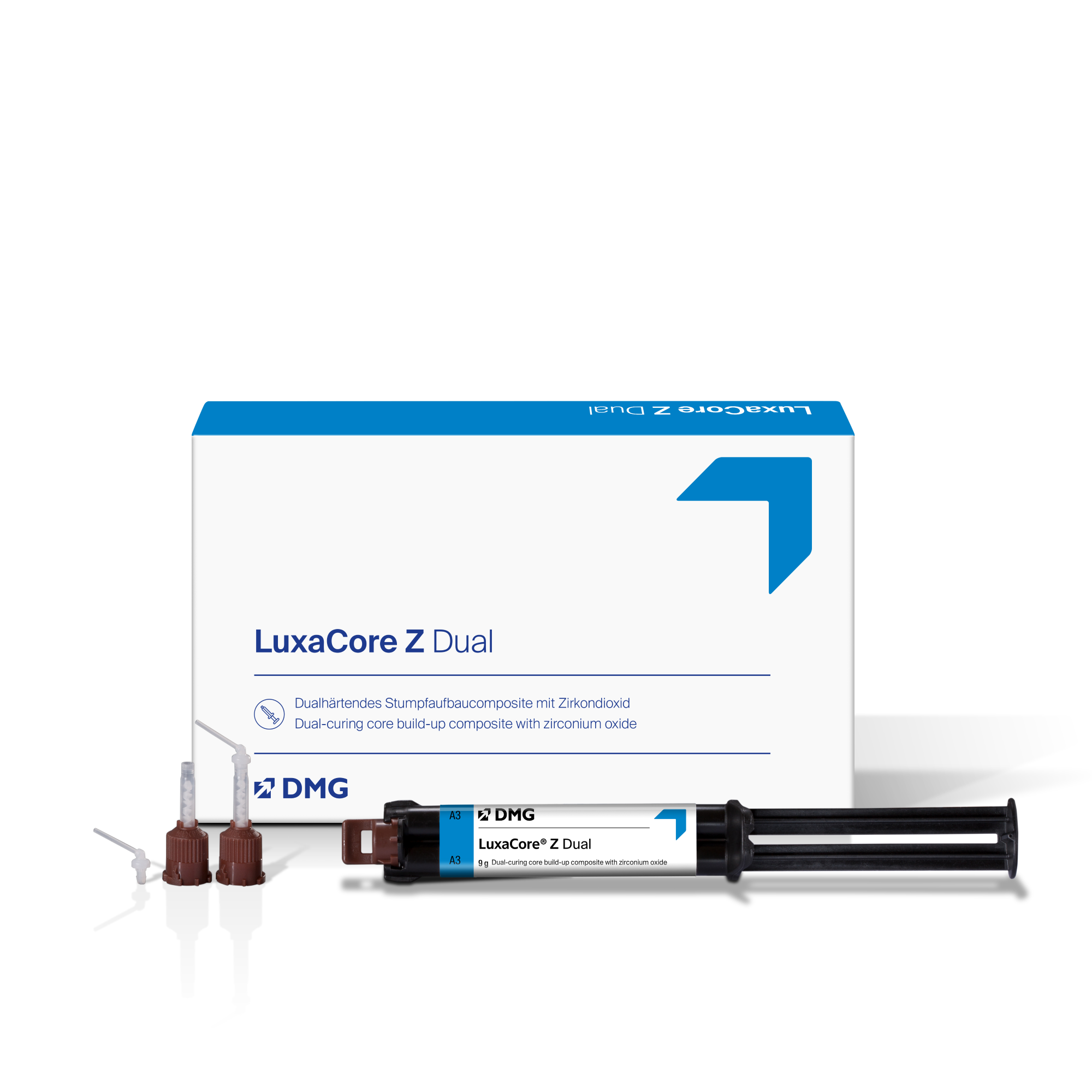 LuxaCore Z-Dual Smartmix Core Build-Up Material, Automix Syringe Kit, 9 g, Blue, 2/Pk, 213335