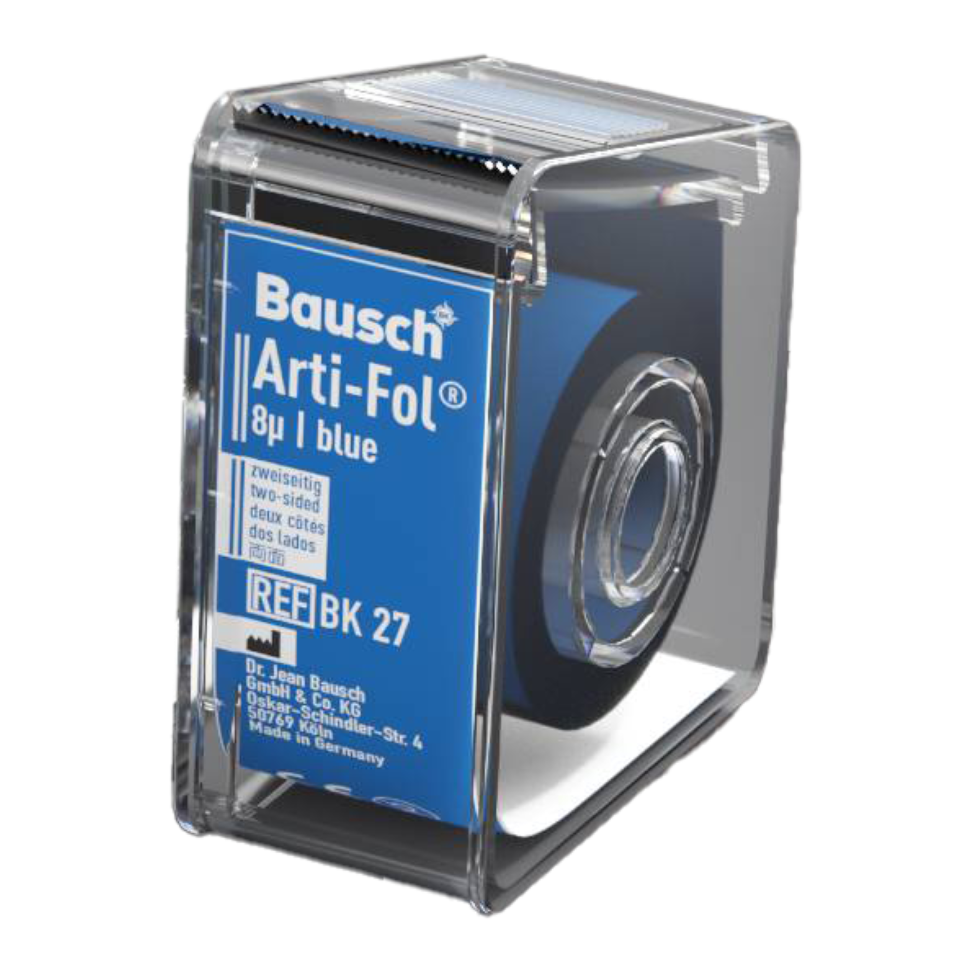 Arti-Fol II Ultra-Thin Two-Sided Articulating Film, 8 microns, 22 mm x 20 m, Blue/Blue, 1 Roll/Pk, BK27