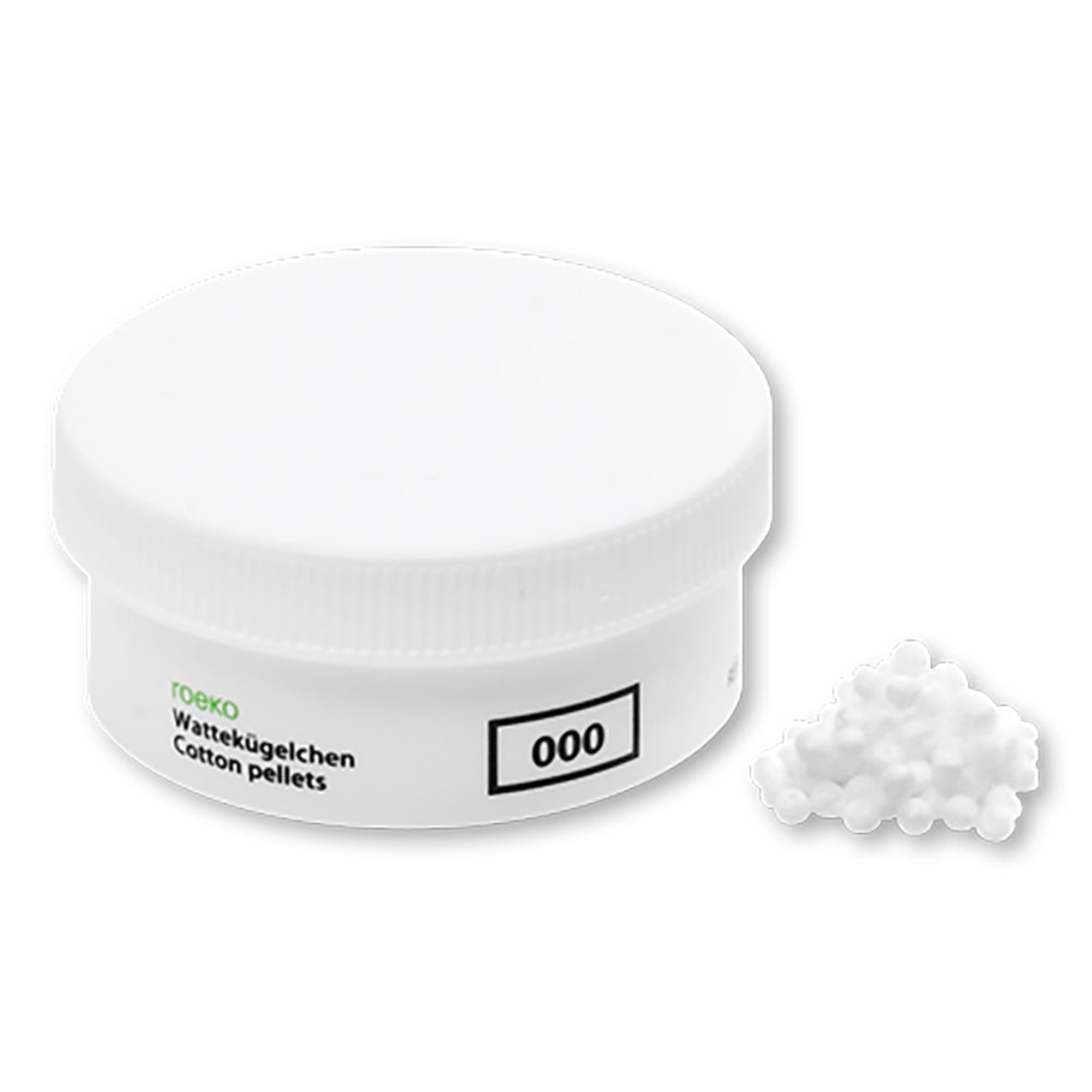 Coltene - Roeko Cotton Pellets, Size #000, 3.0mm, Uniform size, Single 1.5 gram jar, 210000