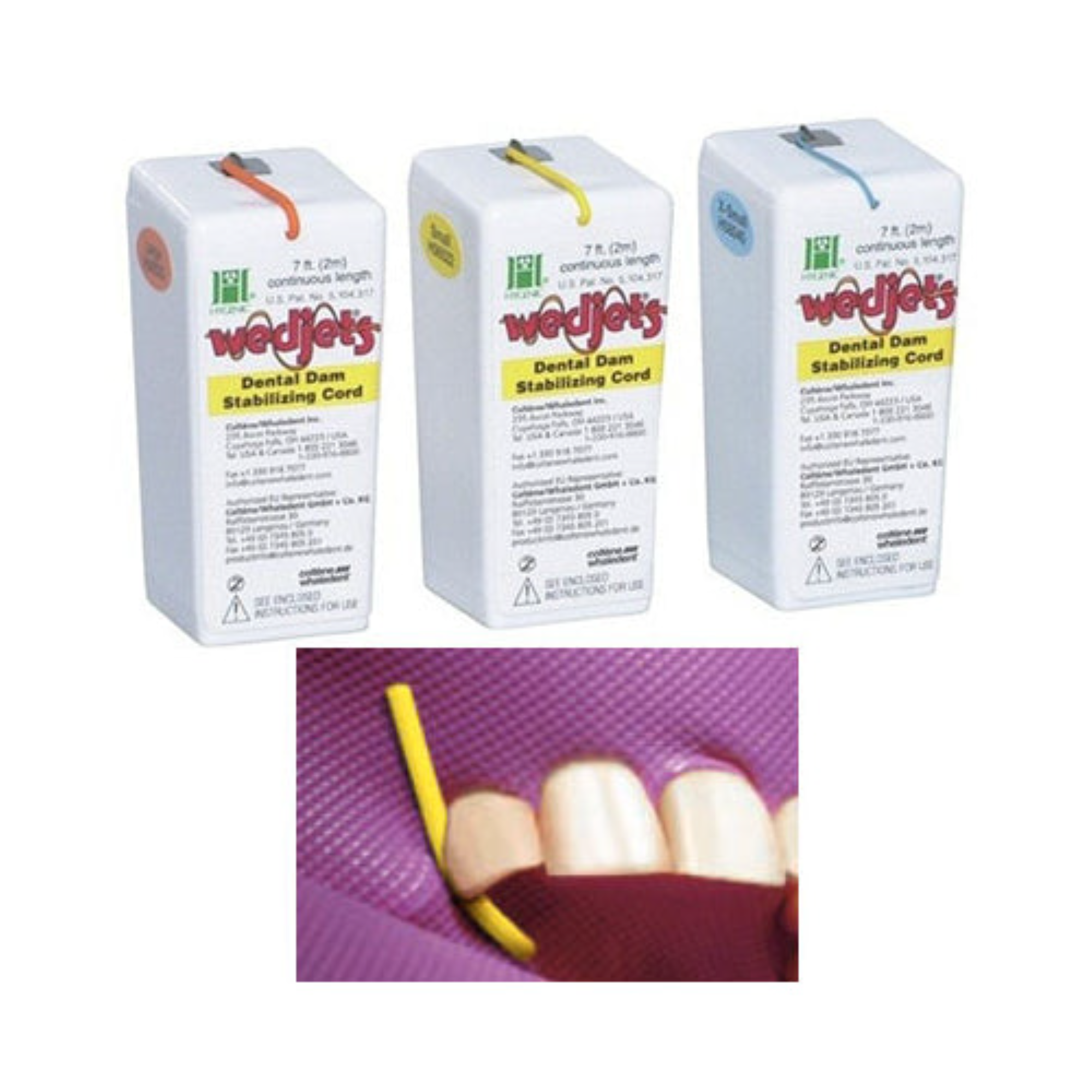 Hygenic Wedjets Stabilizing Cords, Non-Latex, 7 ft, Small, Lime Green, 1/Pk, H06524