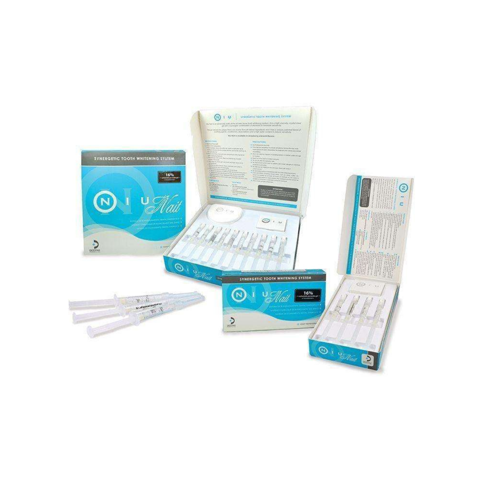 Deepak Niu Nait Take-Home Synergetic Tooth Whitening System, 22% CP, Syringe Standard Kit, Peppermint, 10/Pk