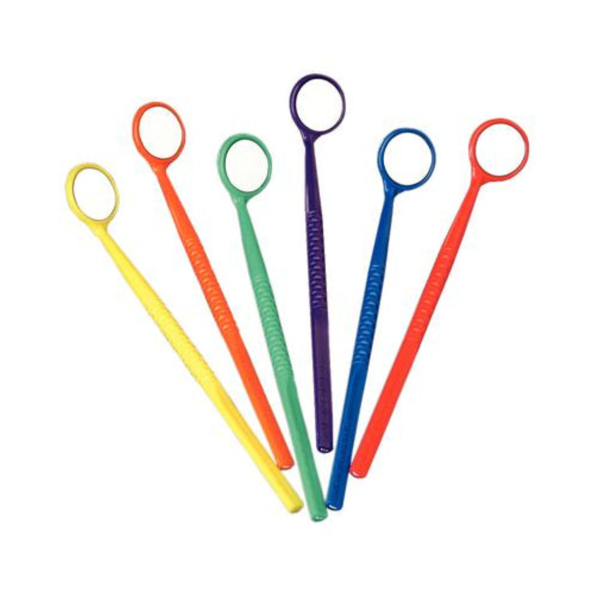 Plasdent - Disposable Plastic Mirror Mill-Ruler, Front Surface Assorted Colors, 48Pcs/Bag, 200MMR-A