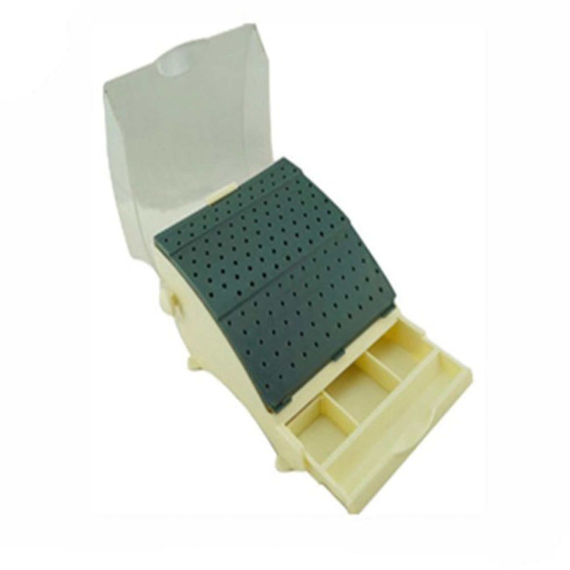 Plasdent - Large Bur Station W/Lid 87 Fg/Ra And 55Fg, Ivory, 400LSS