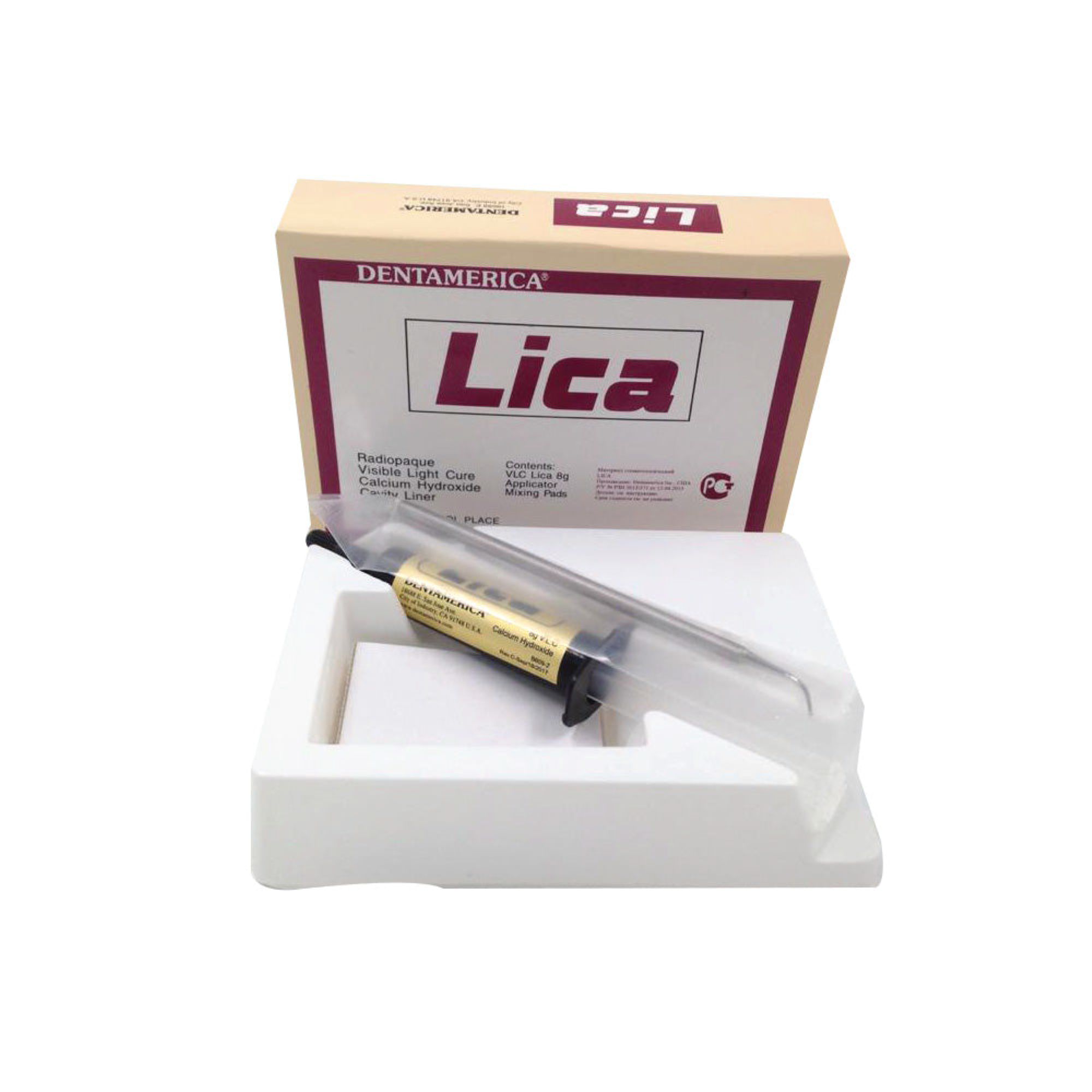 Lica Light-Cure Calcium Hydroxide Paste, 8 g Syringe, Kit