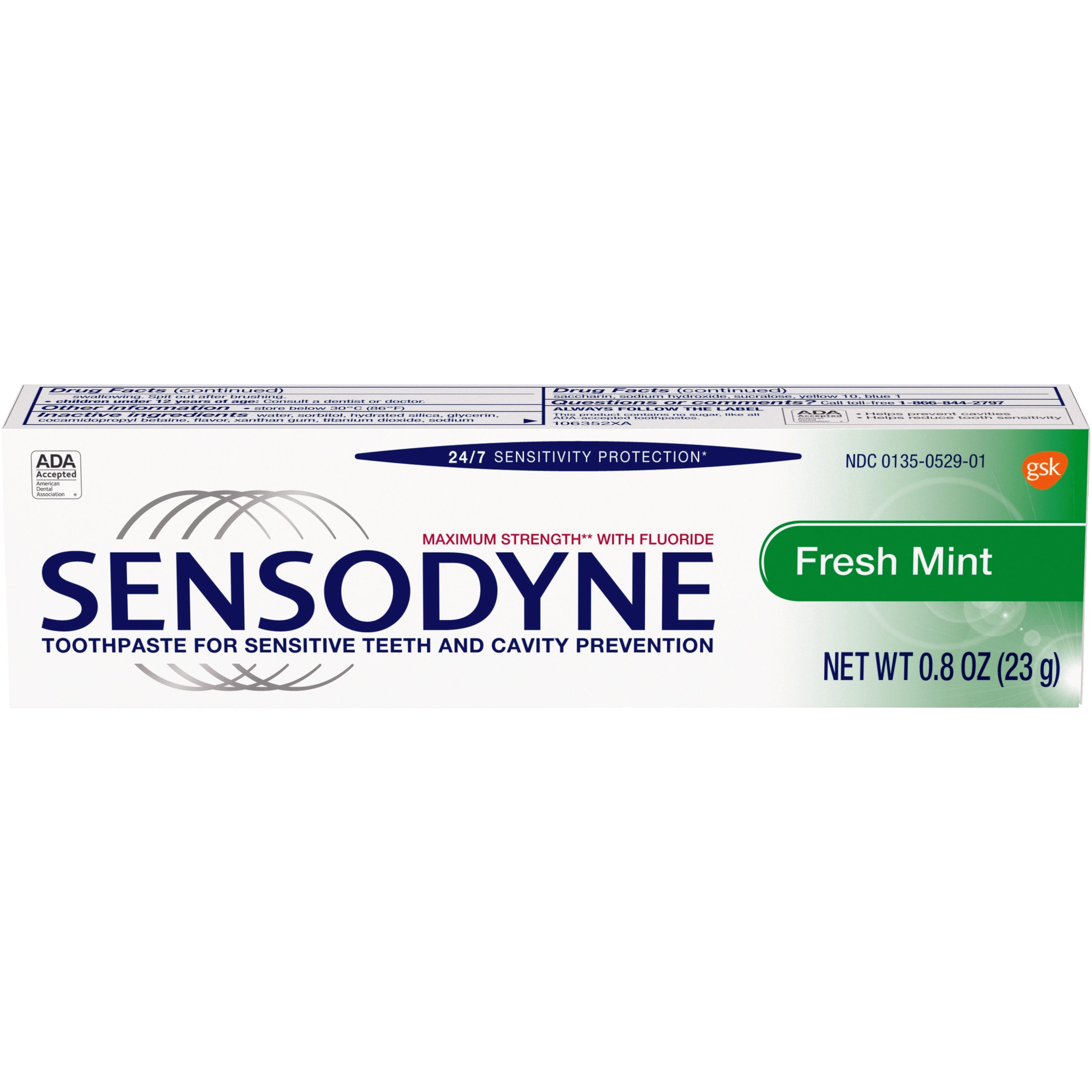 Sensodyne Fresh Mint Toothpaste, 0.8 oz, 36/Pk, 88737A