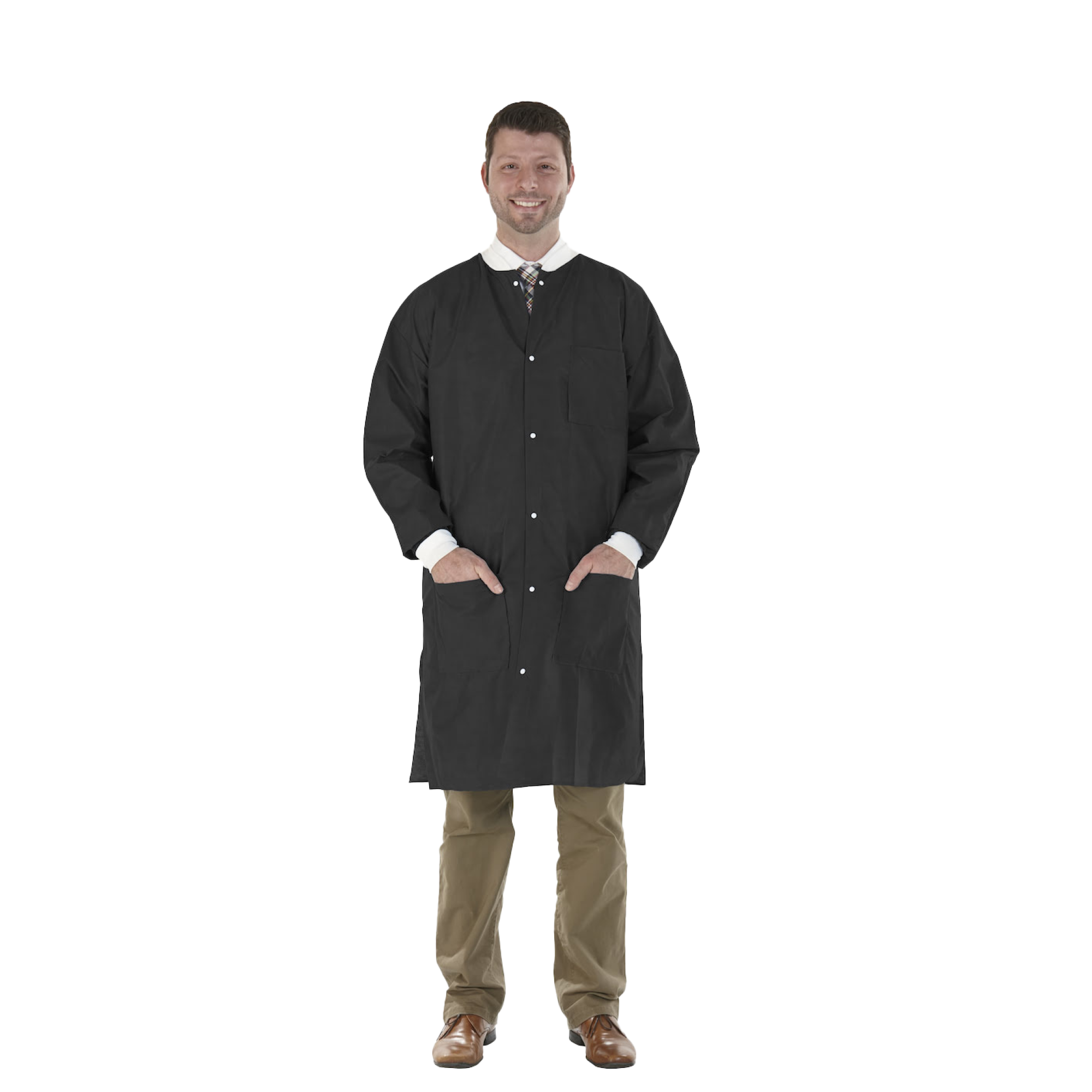 SafeWear Hi-Perform Lab Coat Black X-Large 12/Pk, 8119-D (Discontinued)