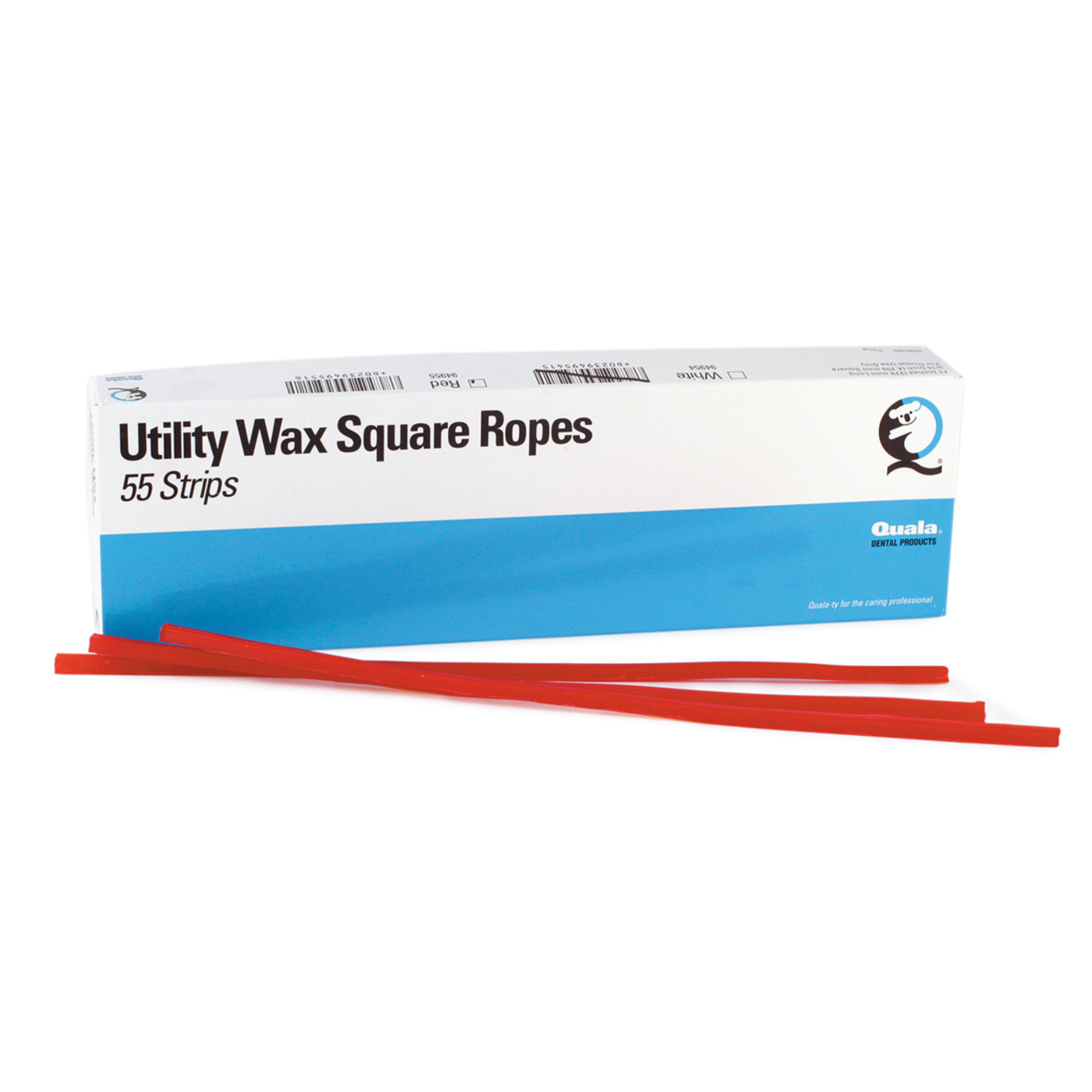 Utility Wax Square Ropes, White, 55/Pk