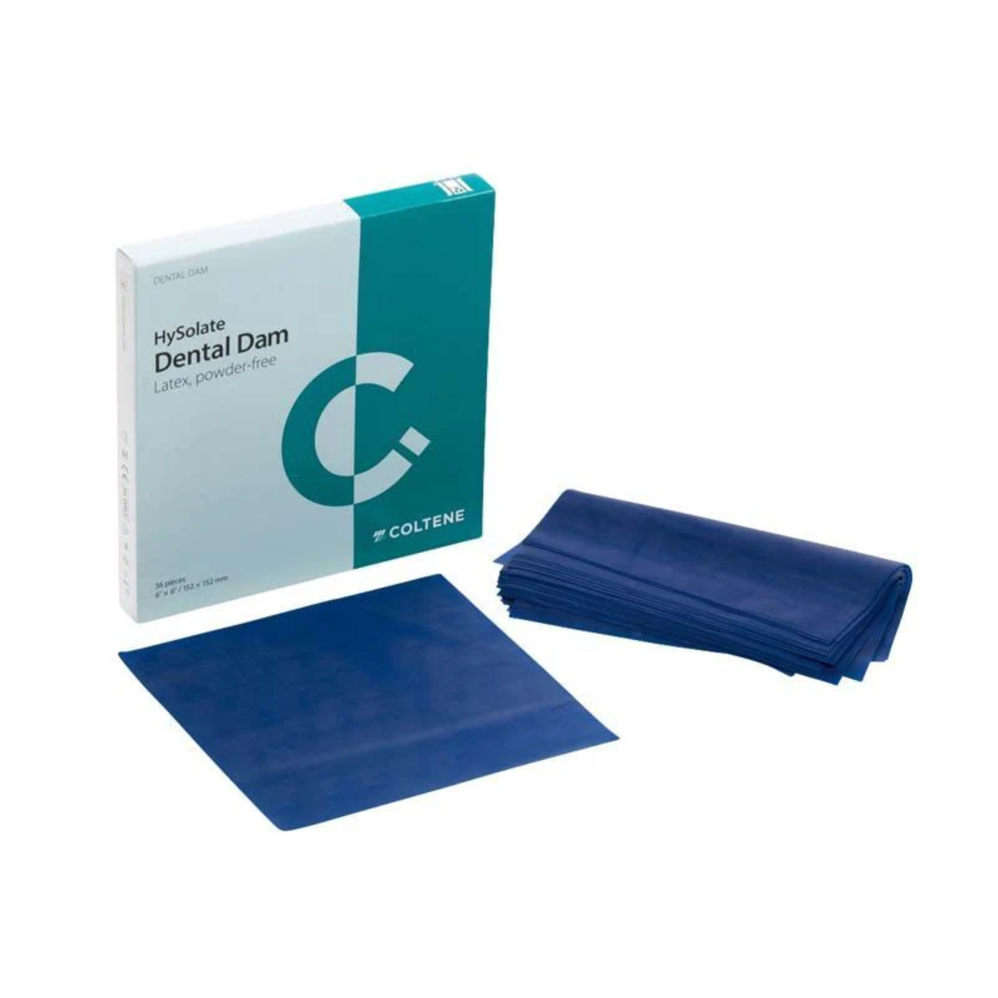 HySolate Latex Dental Dam 6x6 Blue Heavy 36/Pk