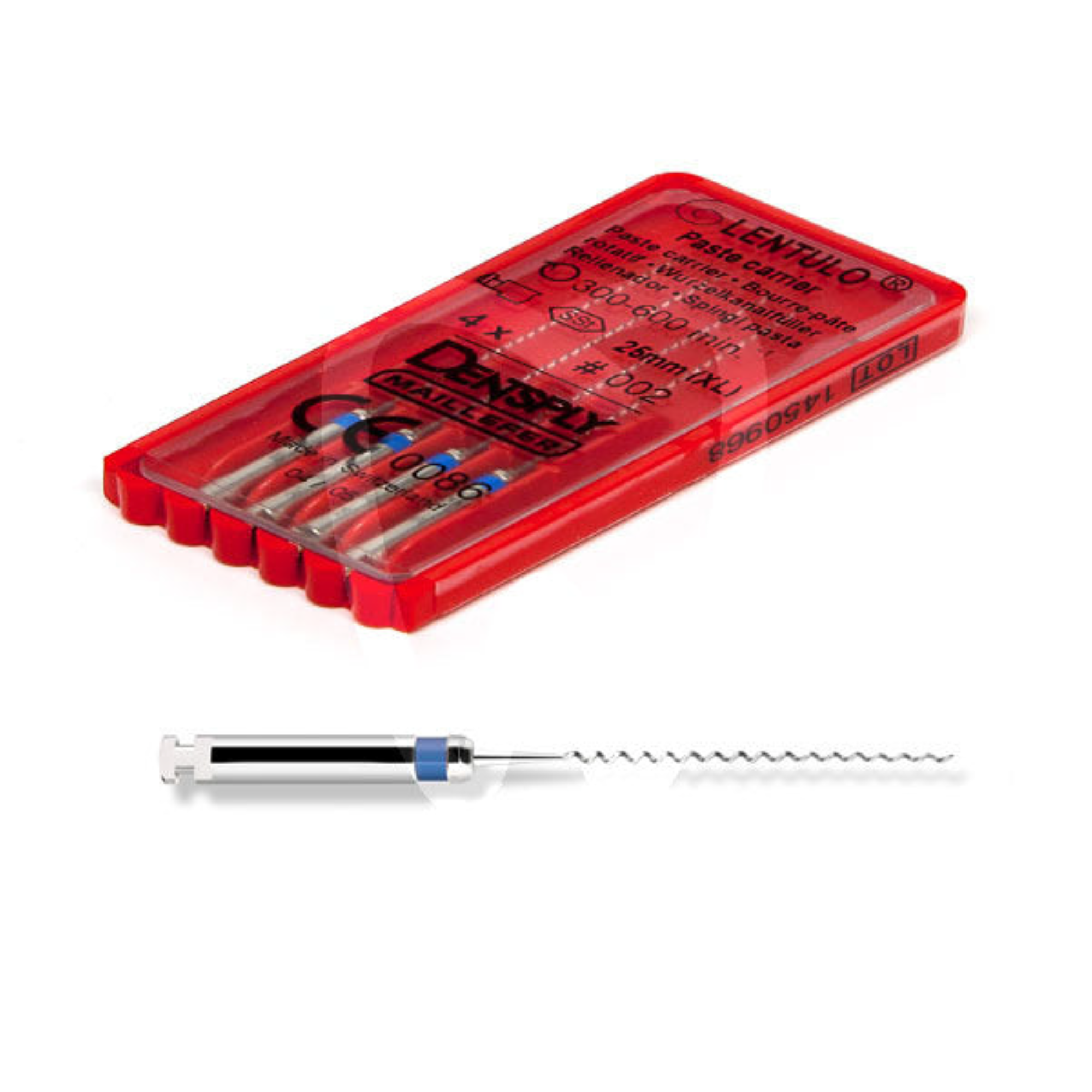 Lentulo Stainless Steel Spiral Fillers, RA, 25 mm, # 2, Blue, 4/Pk