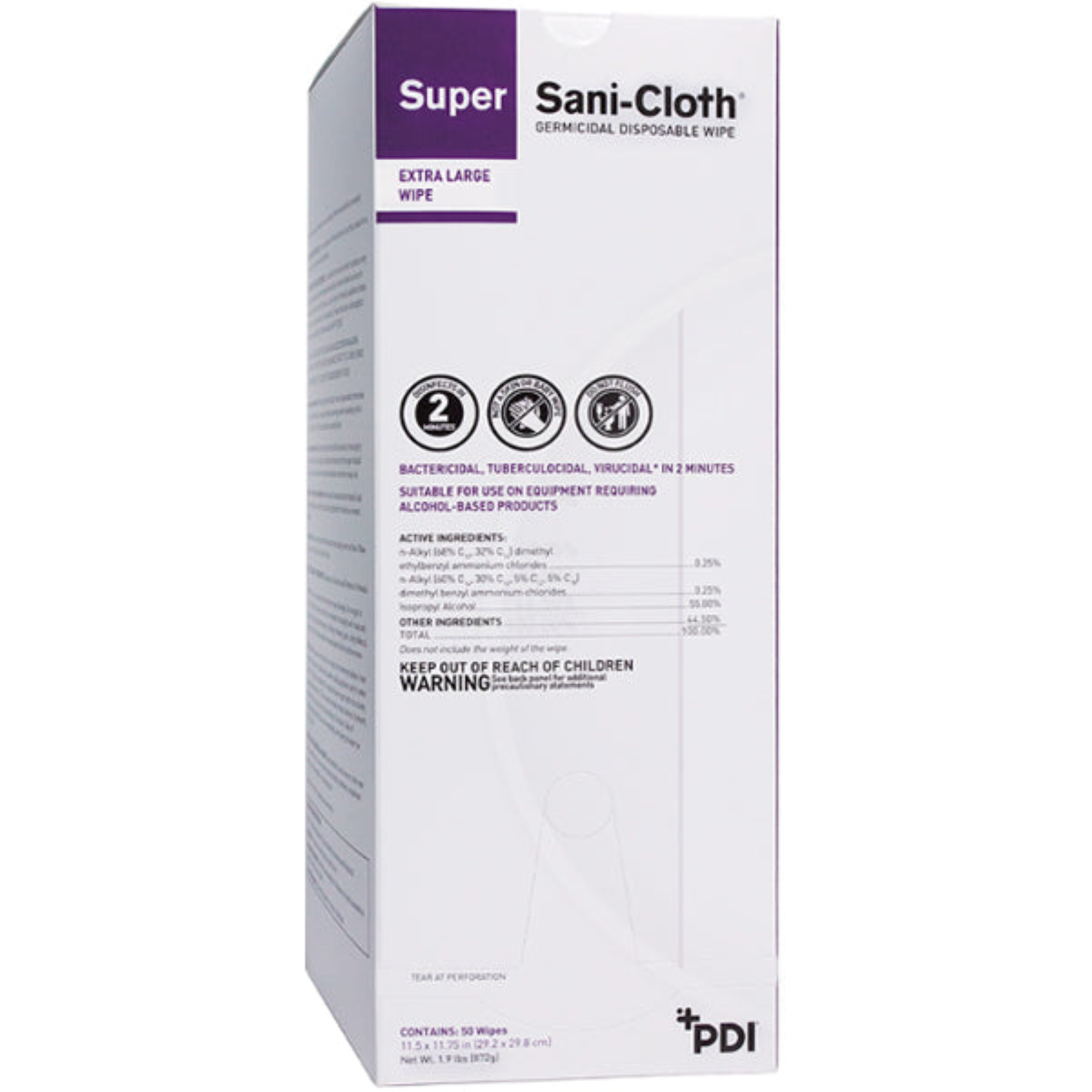 Super?Sani-Cloth?Germicidal Disposable Wipe X-Large 50/Pk