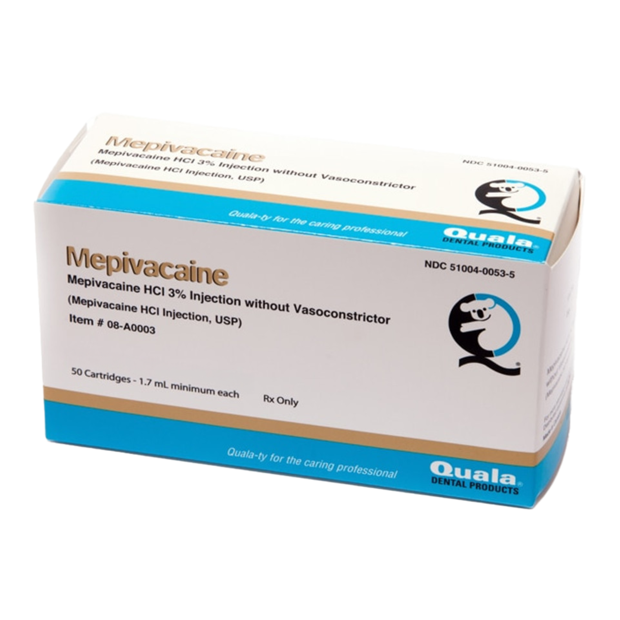 Mepivacaine HCl 3% Injection USP without Vasoconstrictor, 1.7ml, 50/Pk
