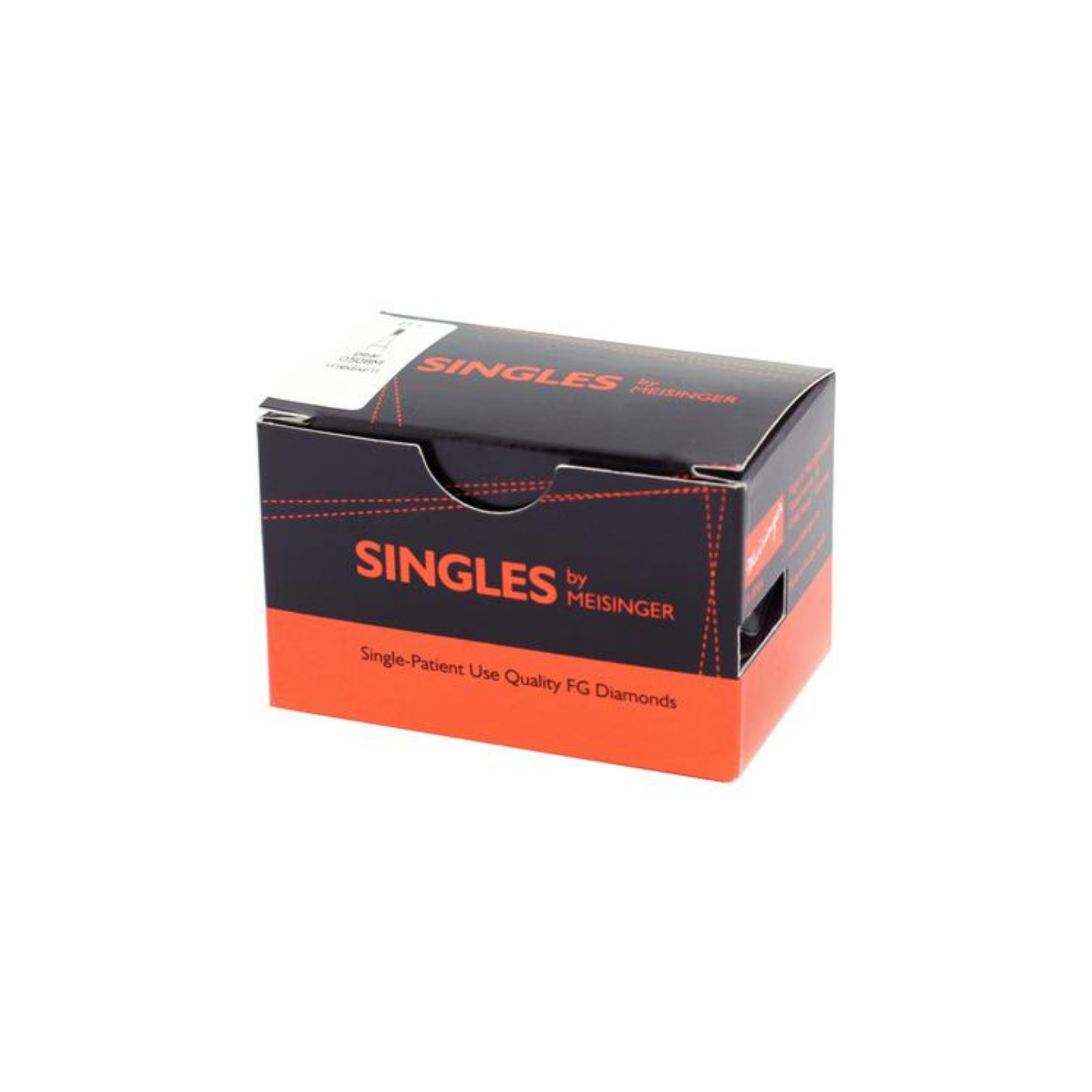 Meisinger Single-Use Sterile Diamond Burs, FG, Barrel, # 2133C, 3.3 mm, Coarse, Green, 25/Pk