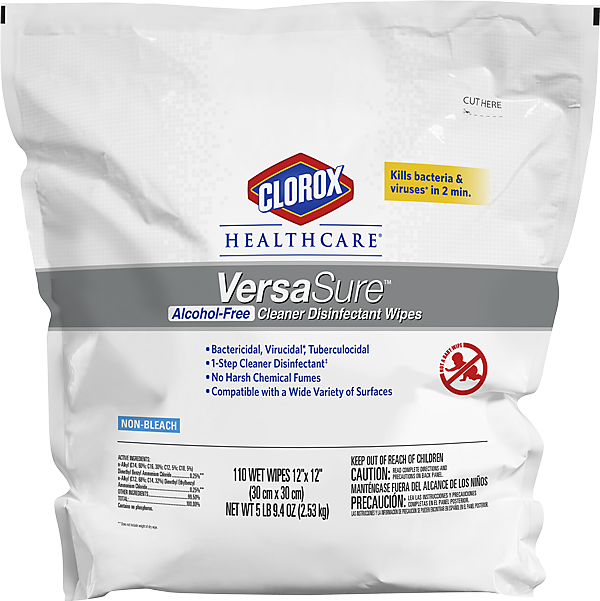 Clorox VersaSure AF Wipes 110/Pouch Refill