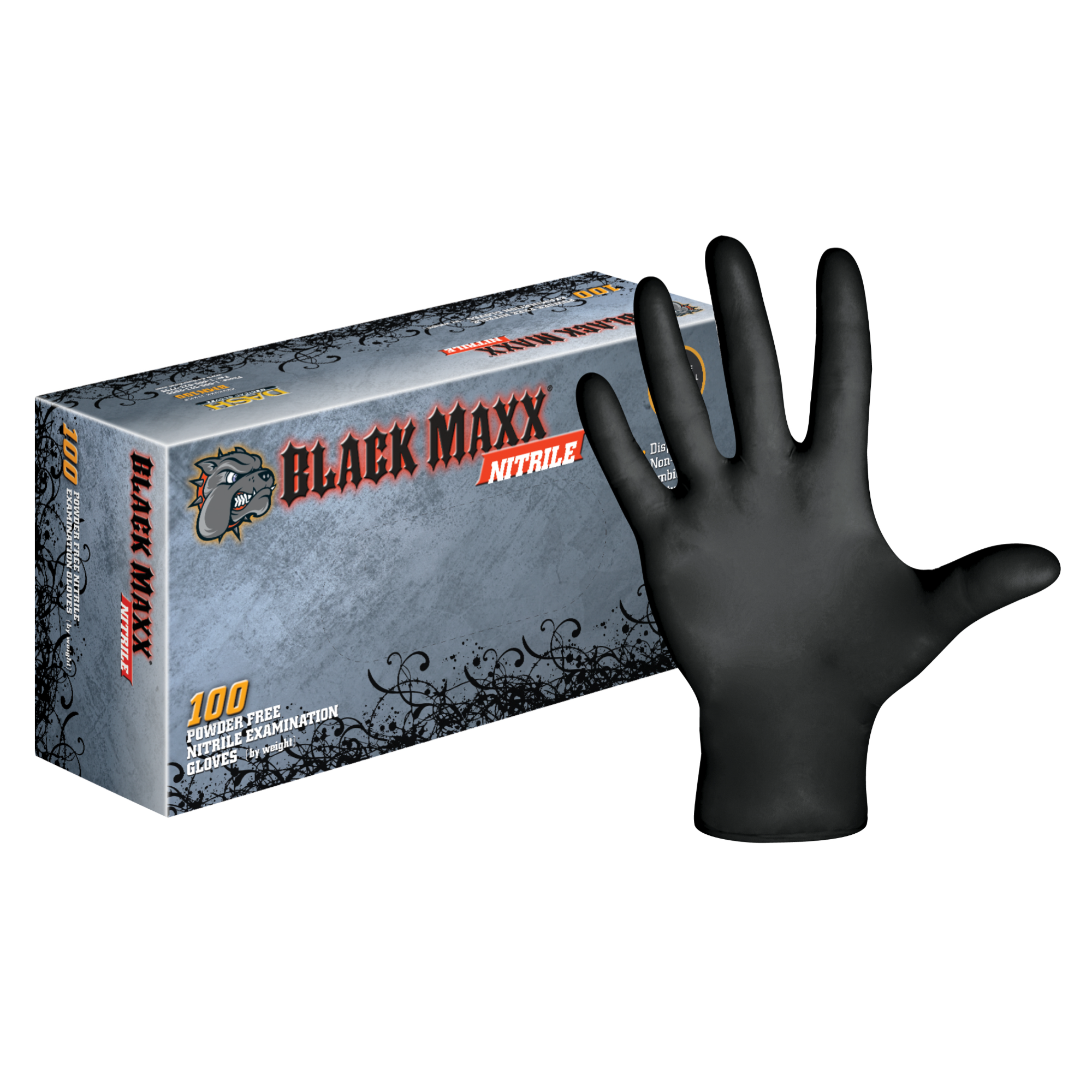 Black Maxx Nitrile Gloves Medium 100/Bx