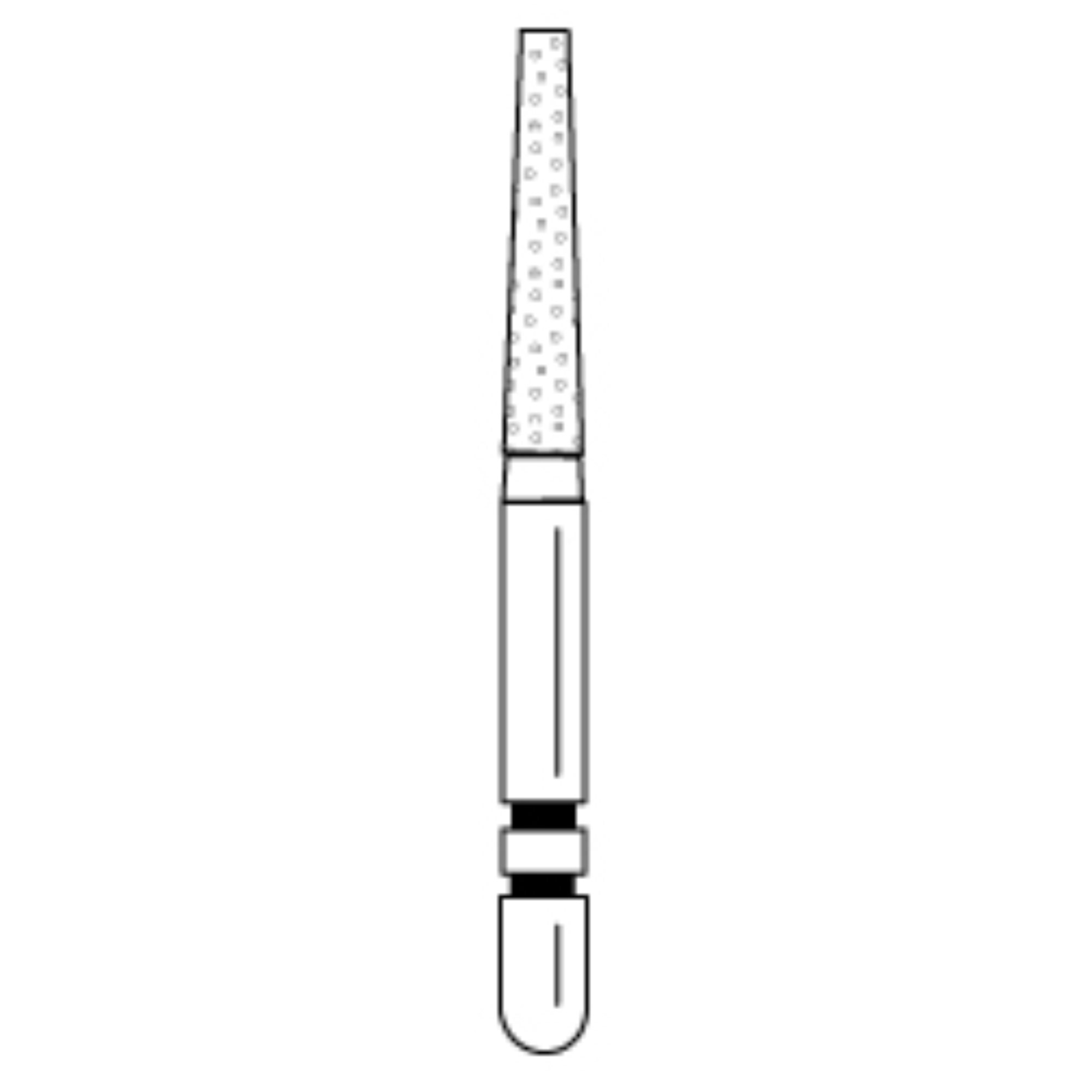 Two Striper Diamond Burs, FG, Flat-End Taper, 702.8, 1.4 mm, Fine, Red, 5/Pk, 2015373