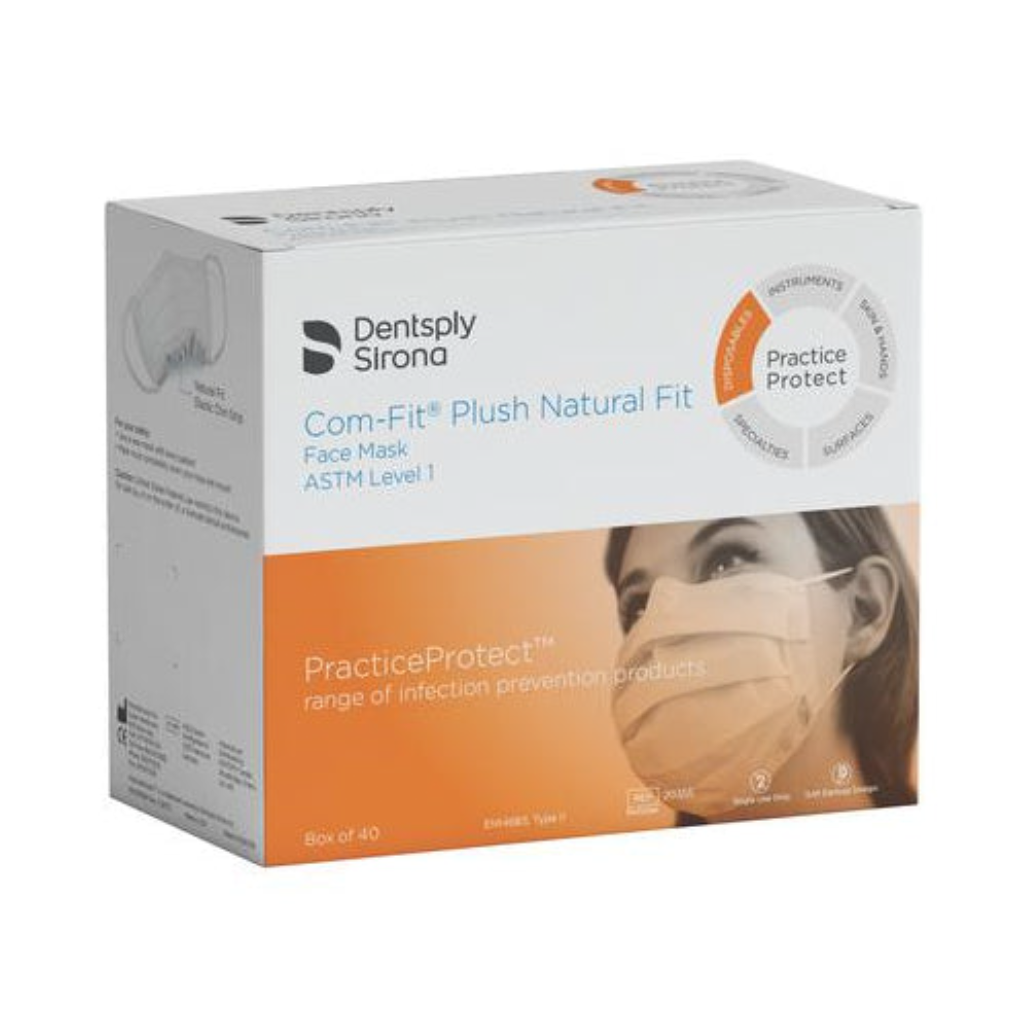 Com-Fit Plush Natural Fit Masks ASTM1 White 40/Bx