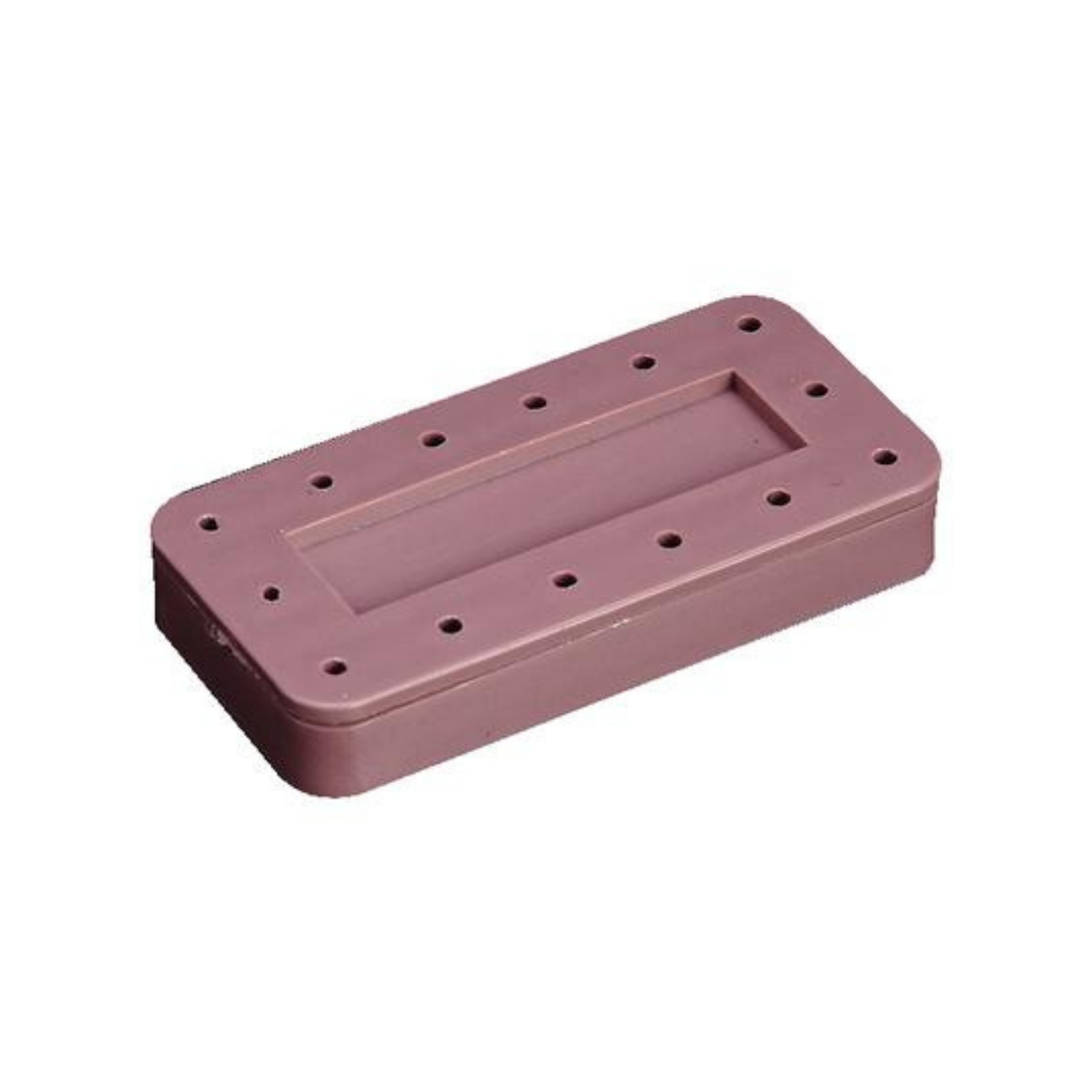 Silicone Magnetic Bur Block 14-Hole Rectangular Mauve, 400BR2-10