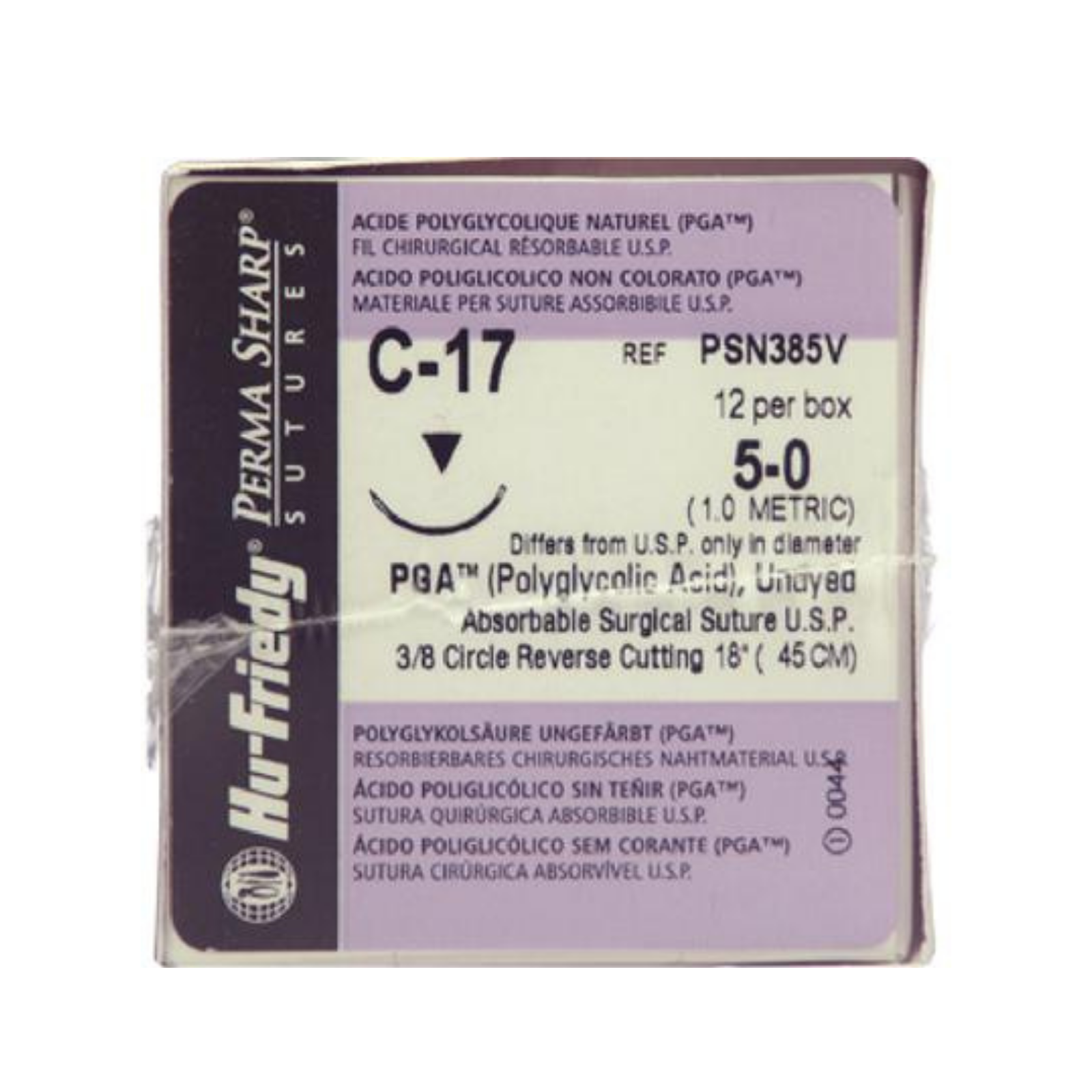 Perma Sharp Suture 5-0 PGA Undyed 18 C-19 1/2 Circle 12/Box, PSN723V