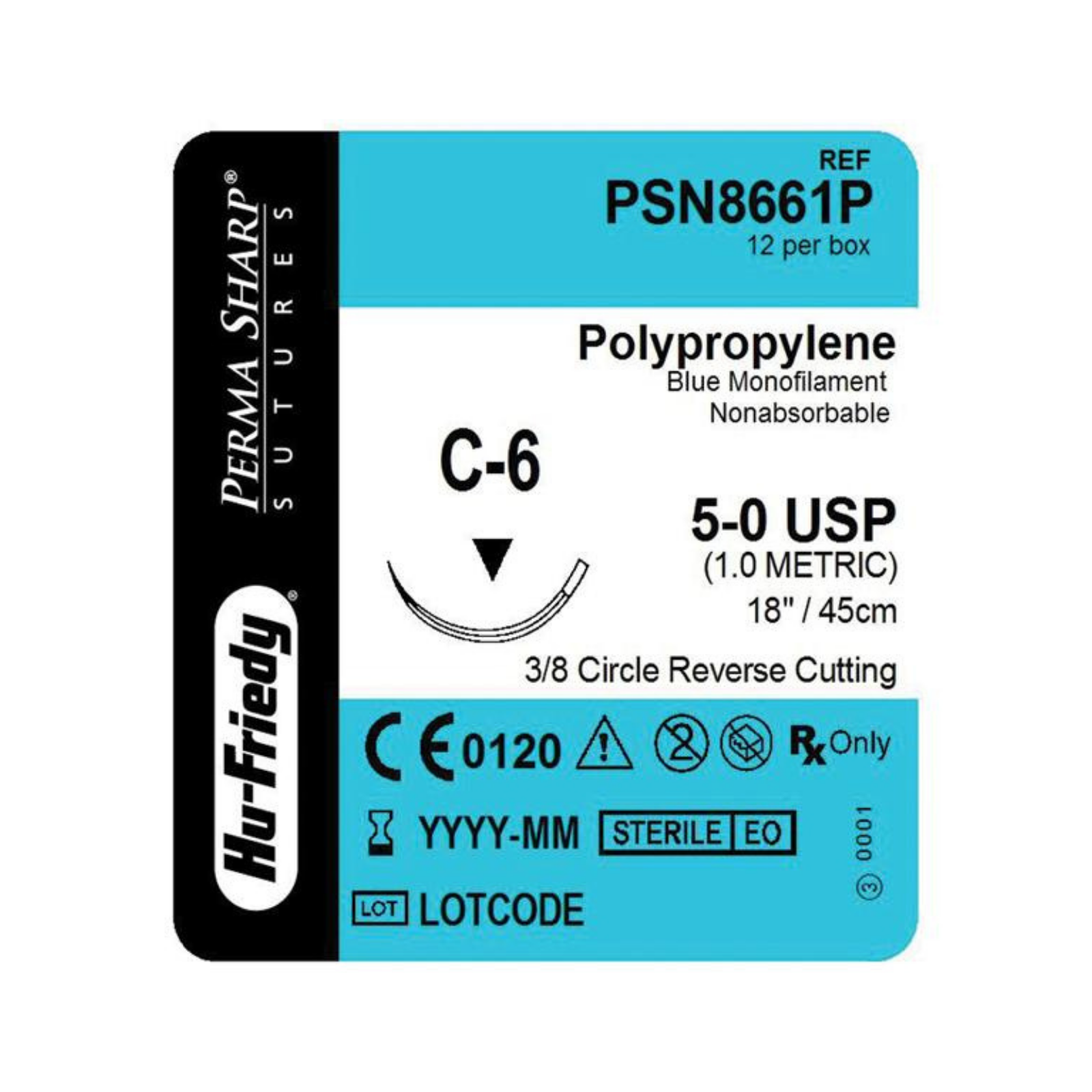 Perma Sharp Suture 5-0 Polypropylene 18