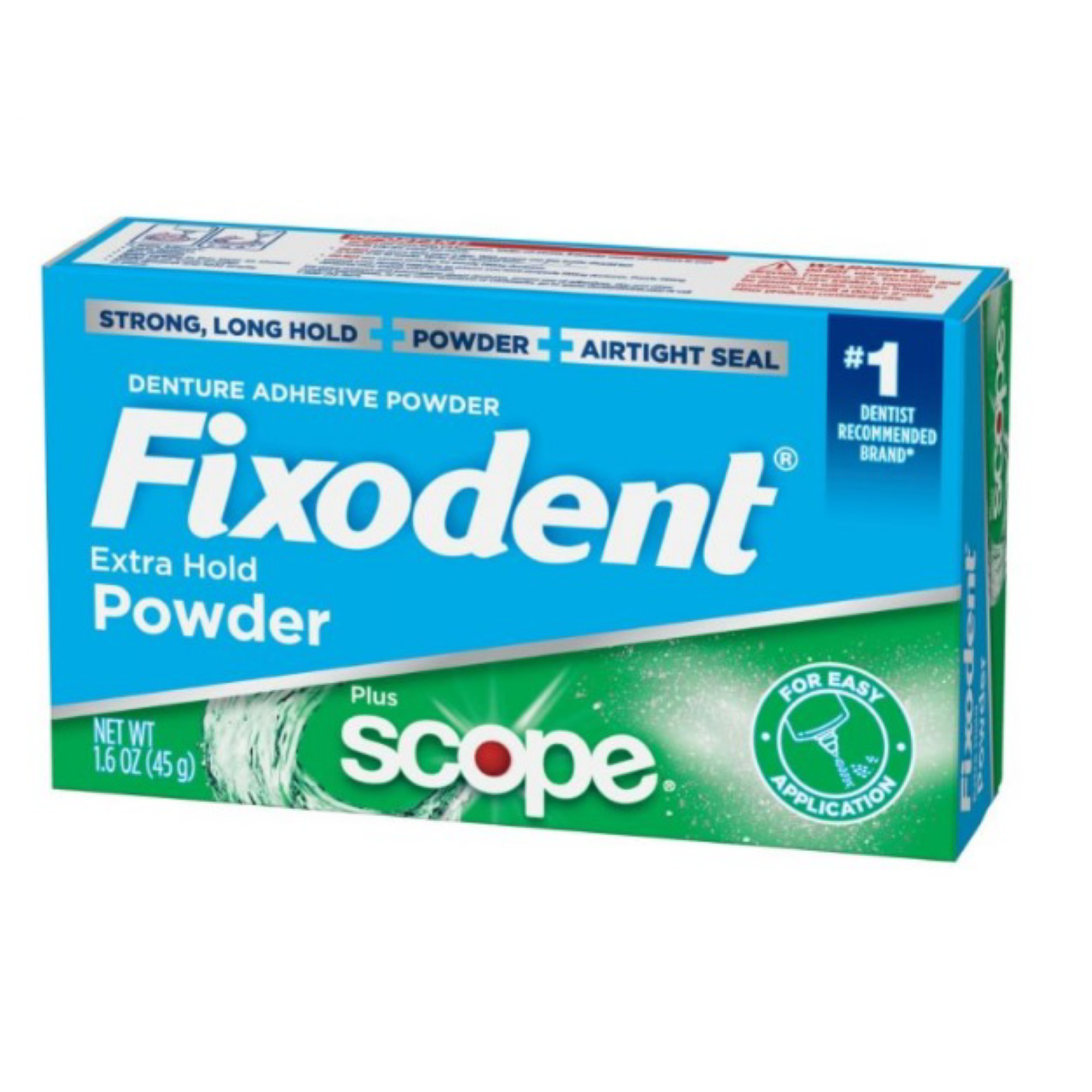 Fixodent Denture Adhesive Powder Plus Scope 1.6oz 24/Case