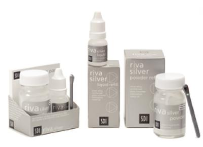 Riva Silver Alloy-Reinforced Glass Ionomer Restorative Material, Powder and Liquid Kit, 1/Pk