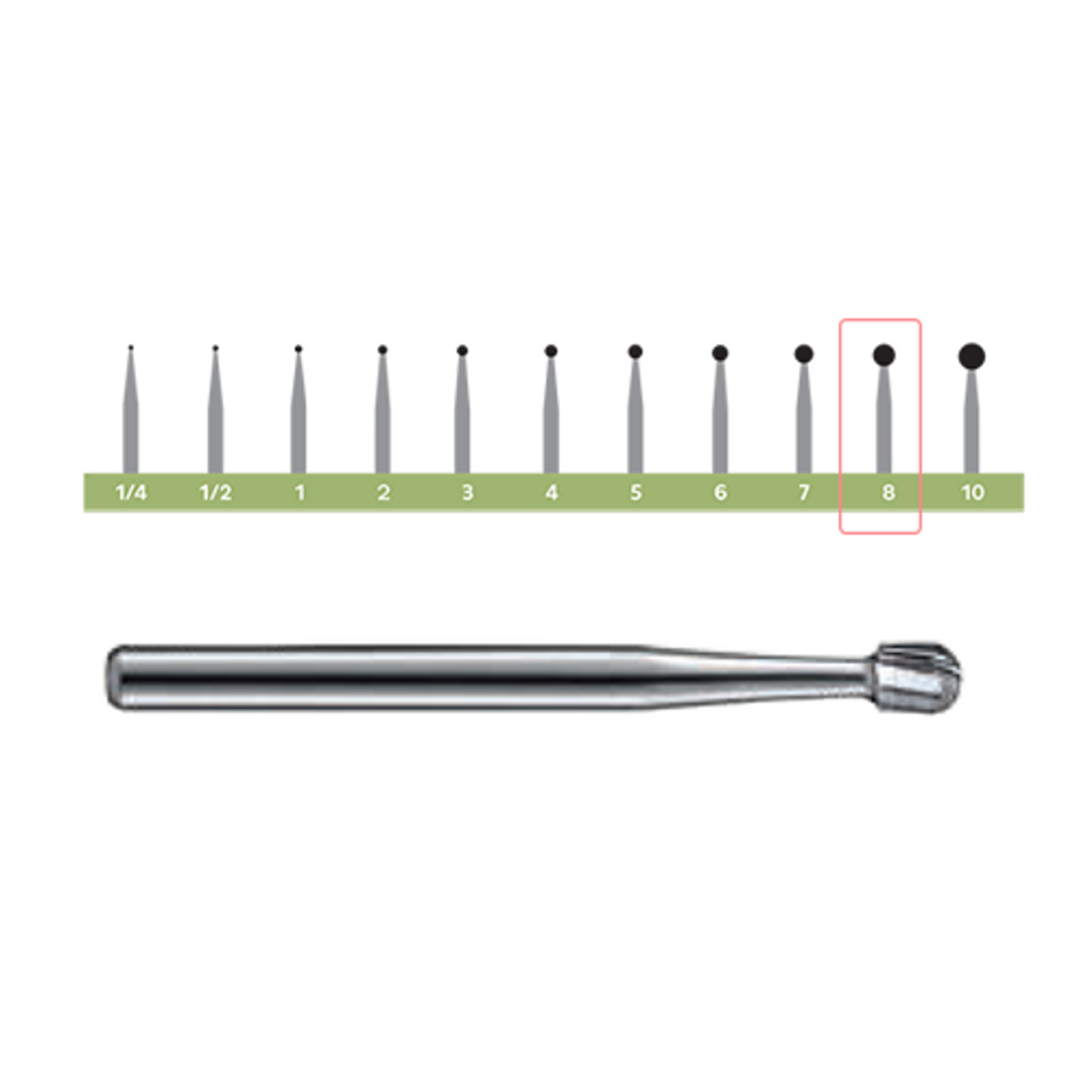 Carbide Bur Surgical FG8 100/Pk, FG8-KCC