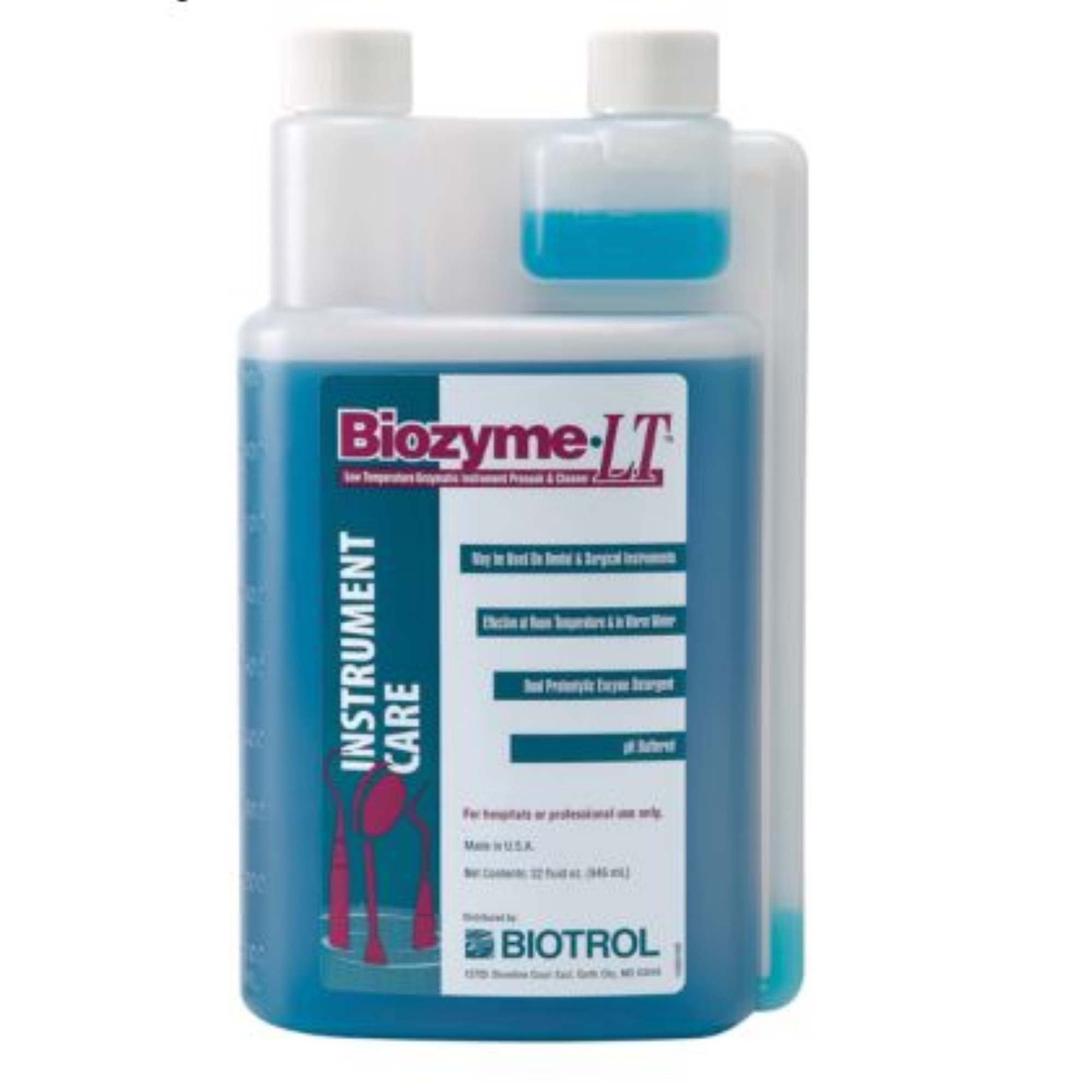 Biozyme LT dual-enzyme cleaner and instrument presoak ultrasonic liquid