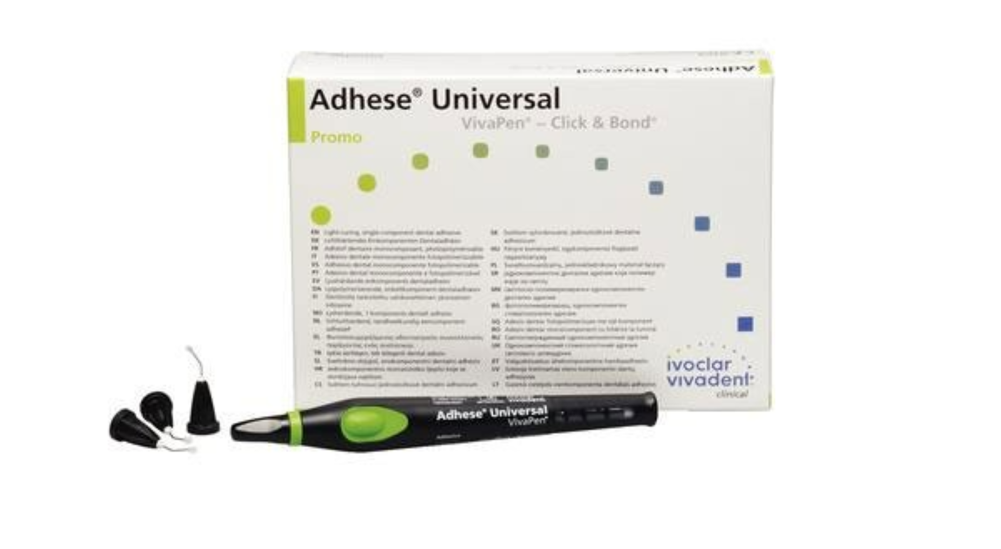 Adhese Universal VivaPen, Promo Package, 1 x 2 mL VivaPen, 100 cannulas, 20 protective sleeves