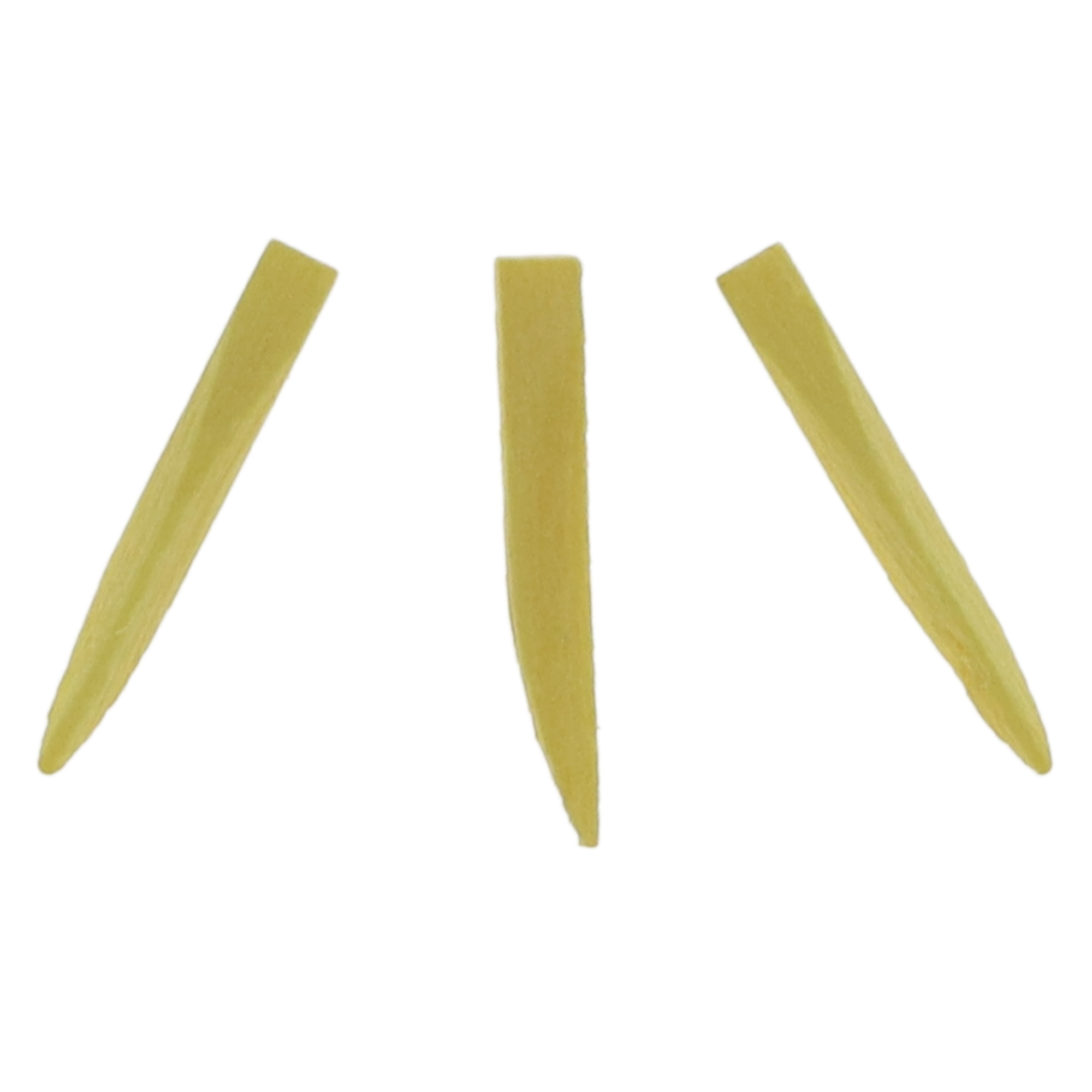 Contoured Wood Wedges, 15mm, Yellow, 100/Pack, 95115