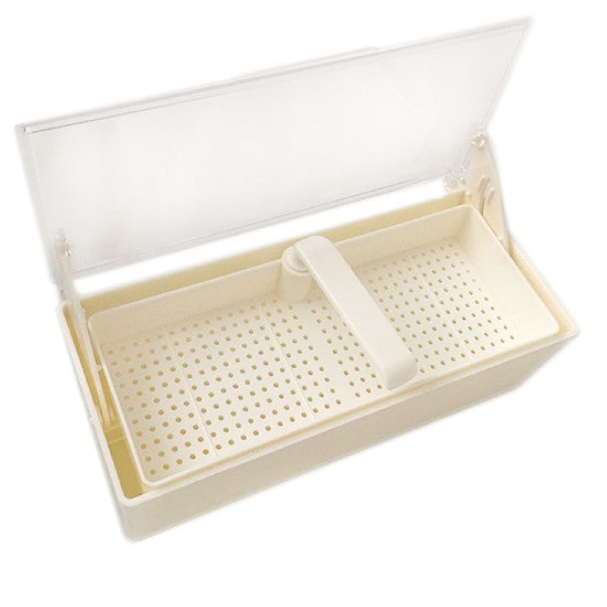 Plasdent - White Germicide Tray with Clear Lid, 10-3/8