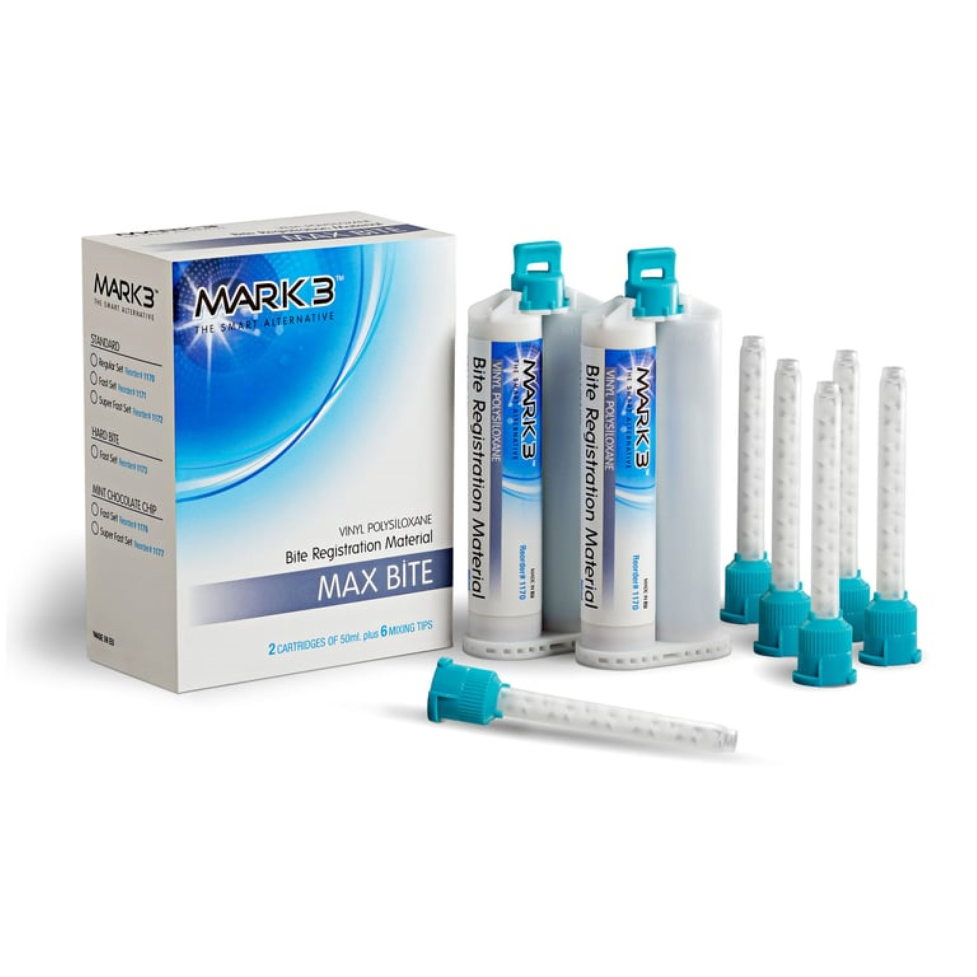 Max Bite Unflavored Registration Fast Set, 50 ML, 2/Pk, 6 Mixing Tips, 1171