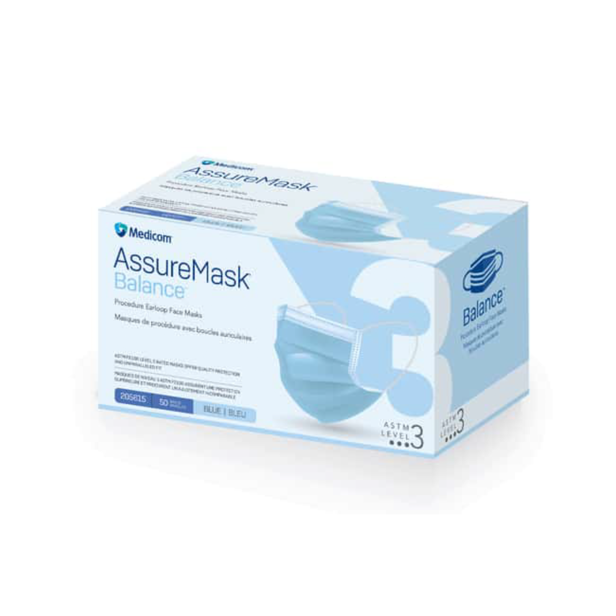 Medicom - AssureMask? Balance? Earloop Face Masks ASTM3 Blue