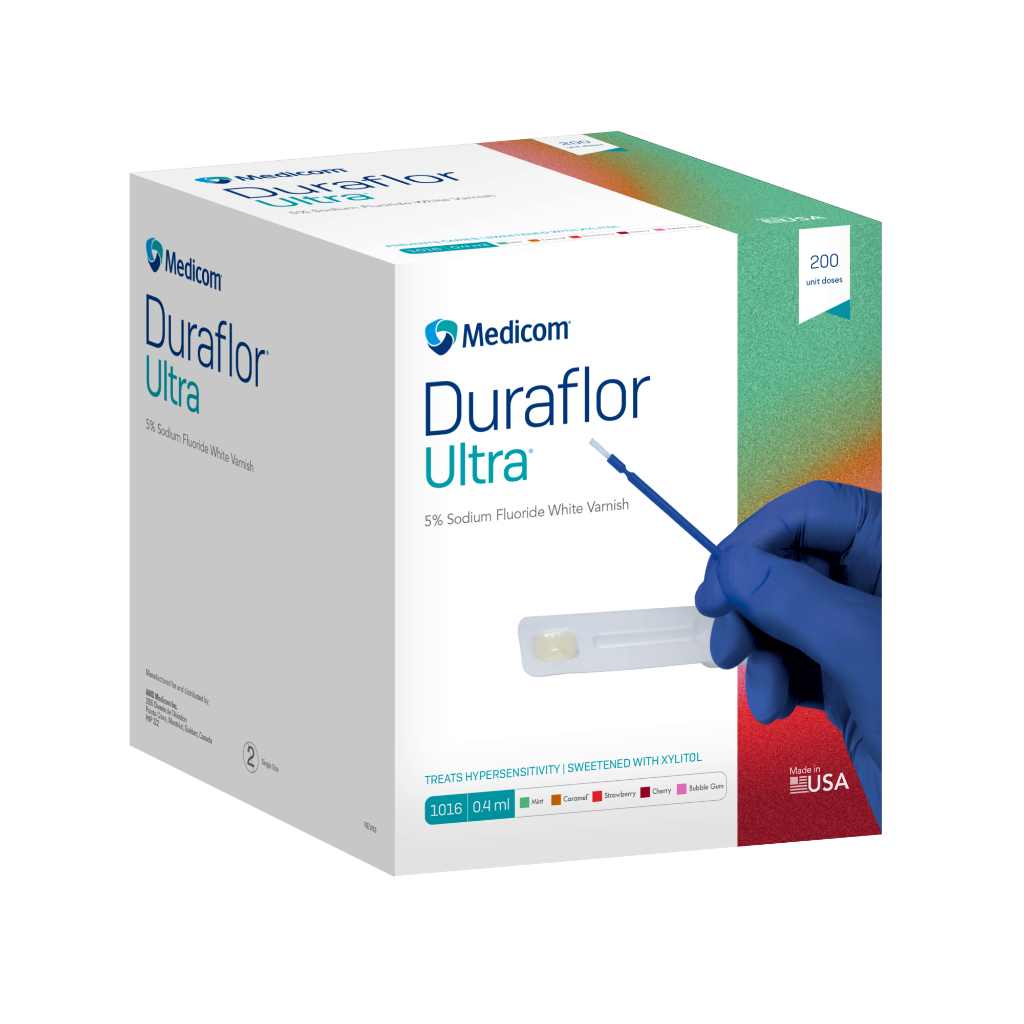 Duraflor Ultra 5% Sodium Fluoride Varnish 0.4mL x 200 Bubble Gum