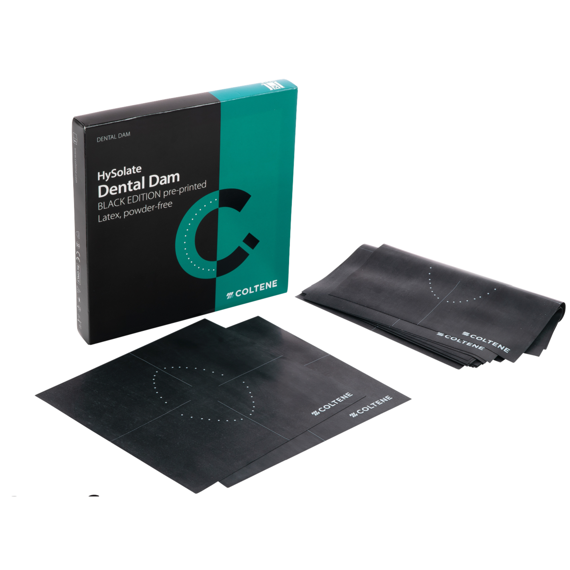 HySolate Latex Dental Dam 6x6 Black Printed Heavy 36/Pk