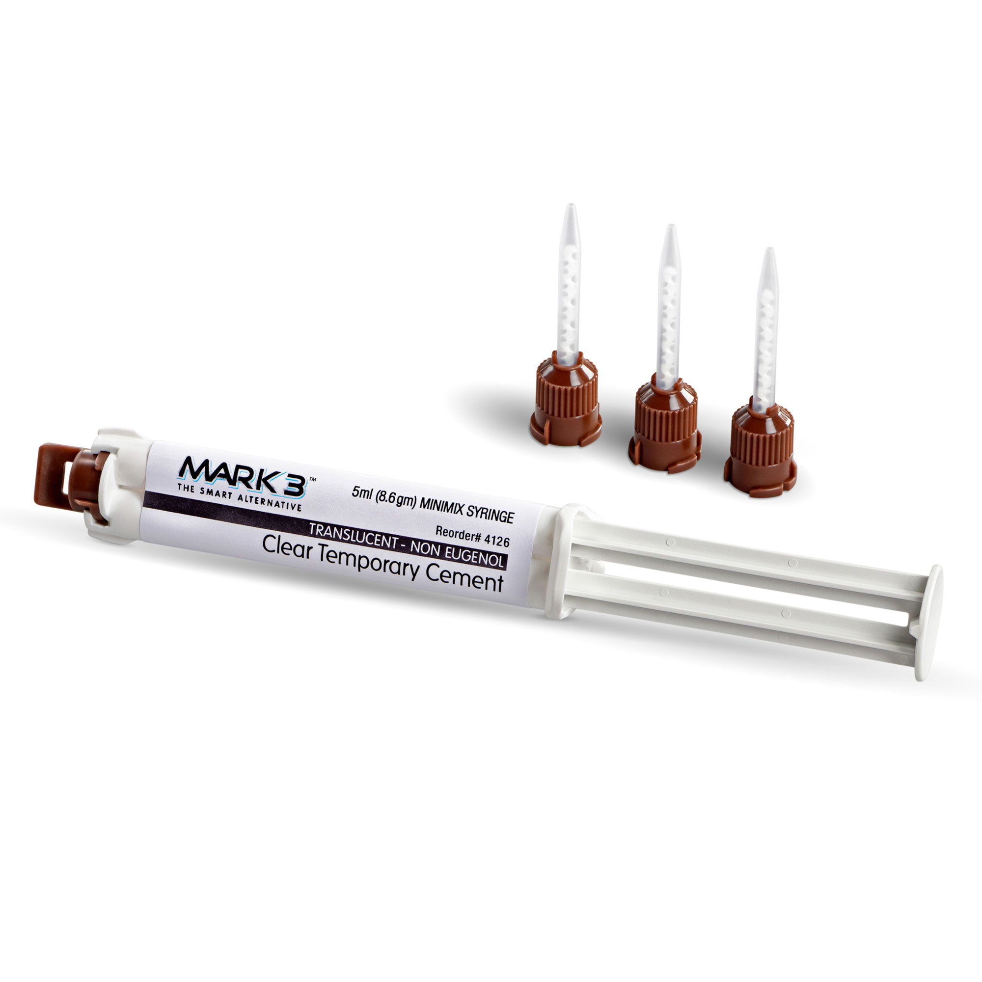 Mark3 - Temporary Cement Clear NE Automix Syringe 5ml. 1/bx. + 10 Mixing Tips - MARK3