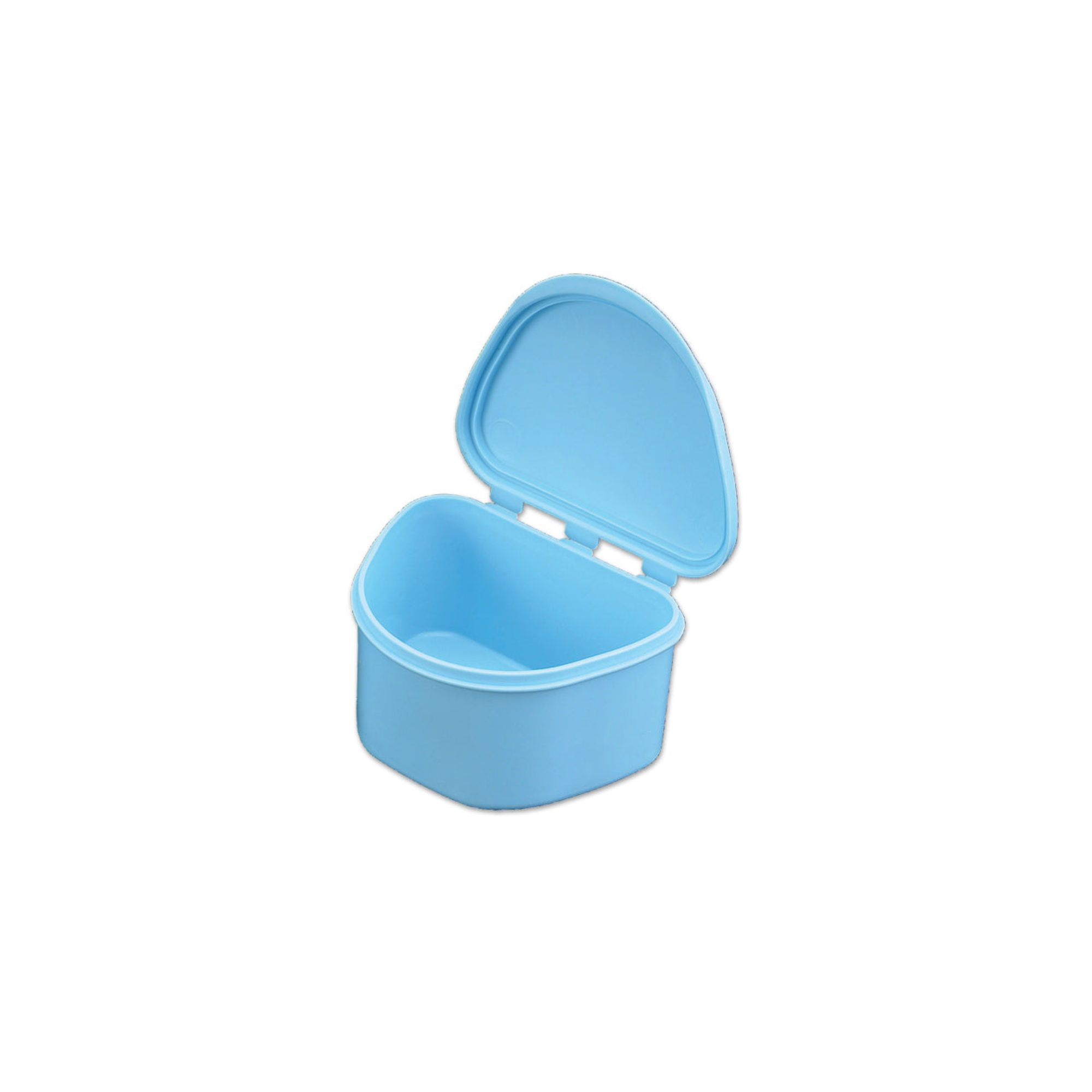 Plasdent - Denture Box - Light Blue Chroma Colored 12/Bx. Plastic with Hinged Lid