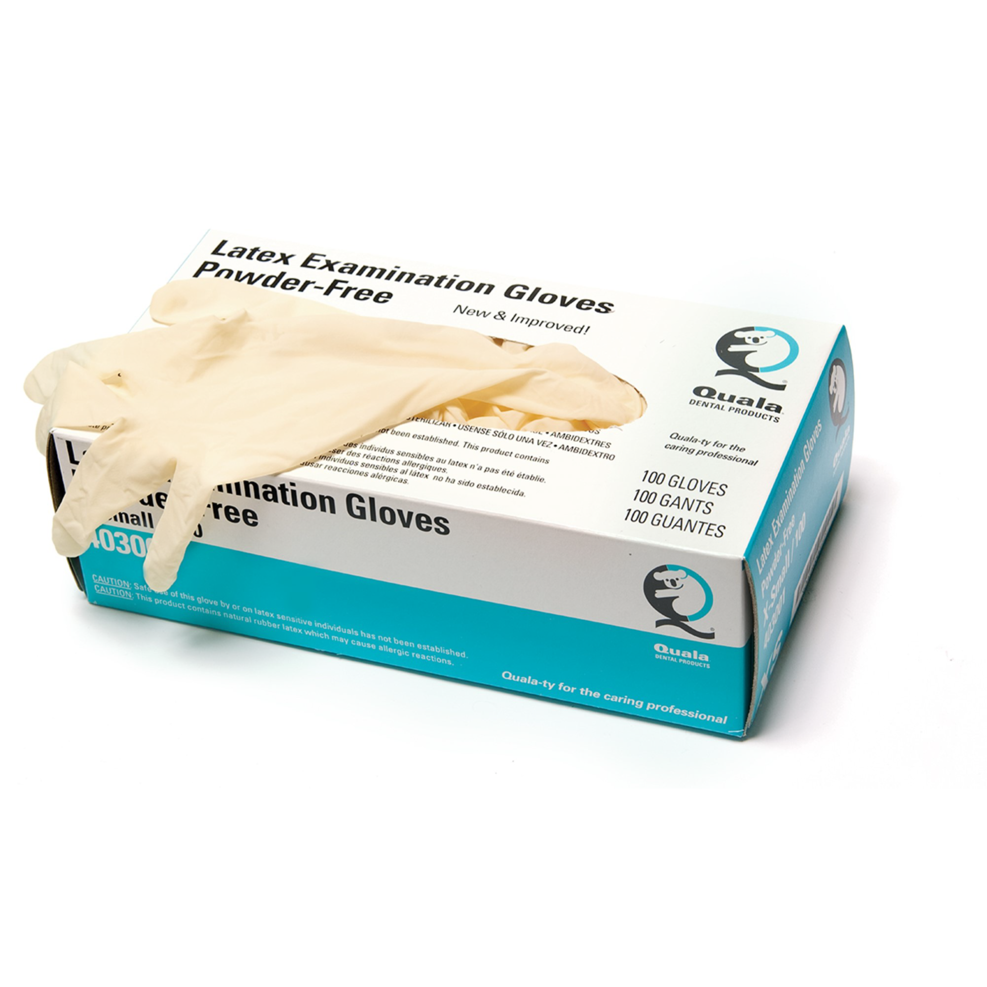 Quala - Latex Textured Glove, Powder Free (PF), X-Small, 100/bx