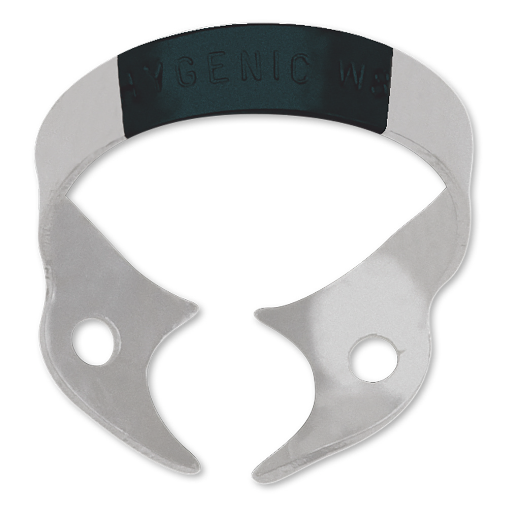 Hygenic Fiesta, Rubber Dam Clamp Wingless, # W8A, Small Partially Erupted Molars, Black, 1/Pk, H02799