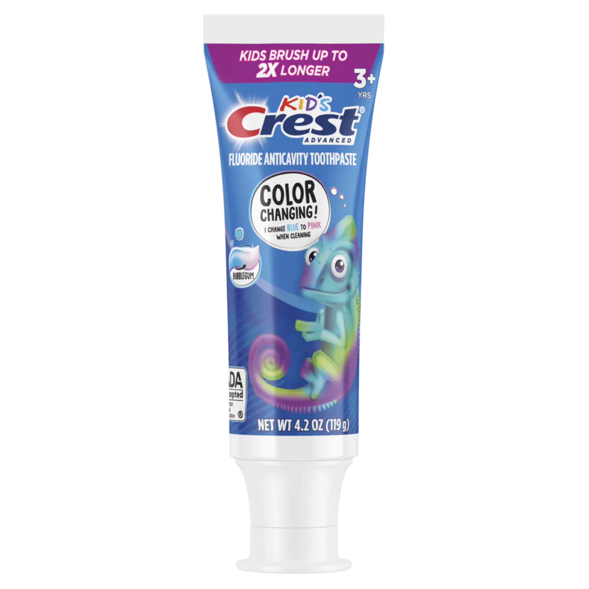 P&G - Kid's Crest Advanced Color Changing Toothpaste, Bubble Gum, 4.2 oz Tube, 24/cs