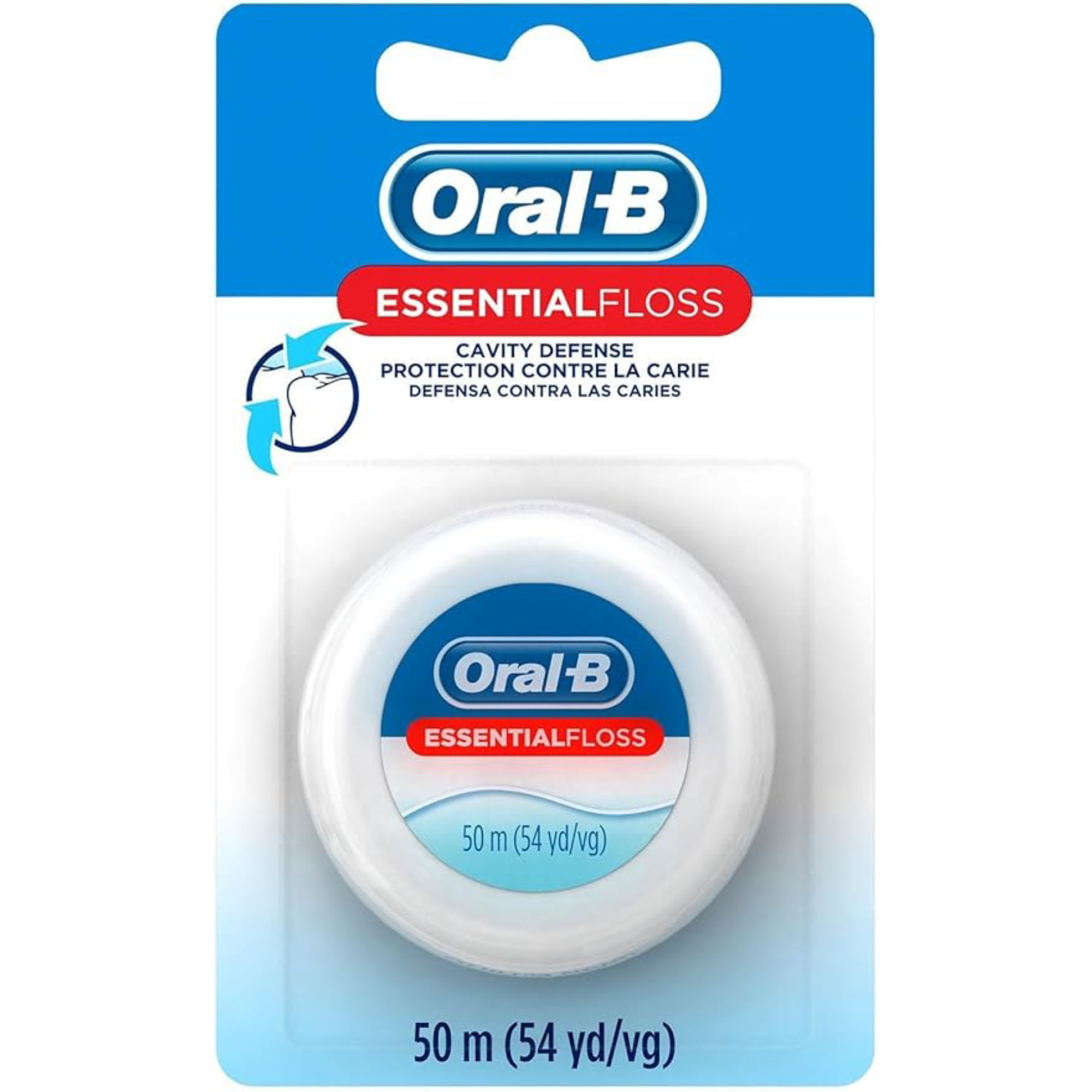 P&G - Oral-B Floss, Essentials, Cavity Protection, Unflavored, 55yds, 24/cs