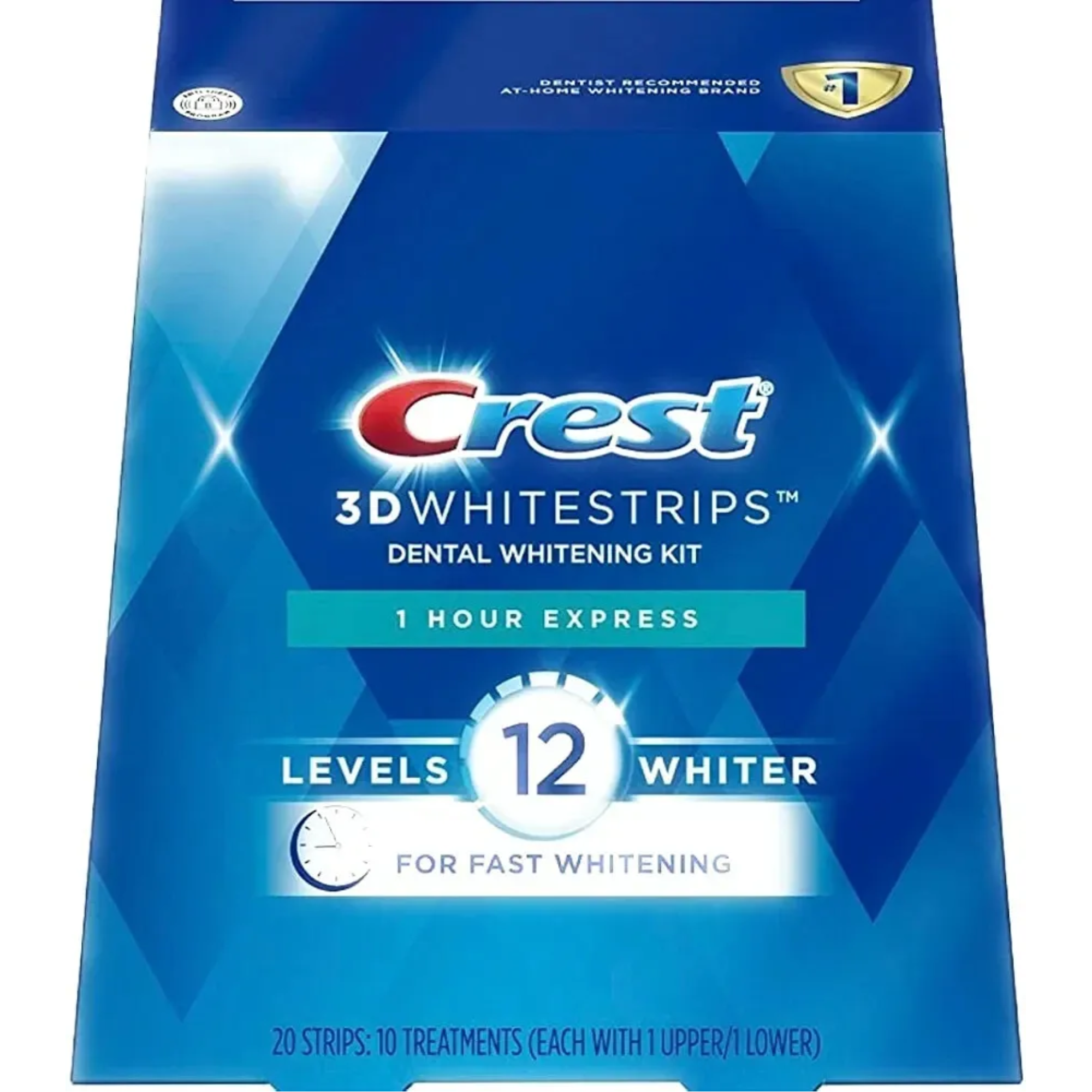 P&G - Crest 3D Whitestrips, 1 Hour Express, 12 Levels, 10ct/pk, 8pk/cs