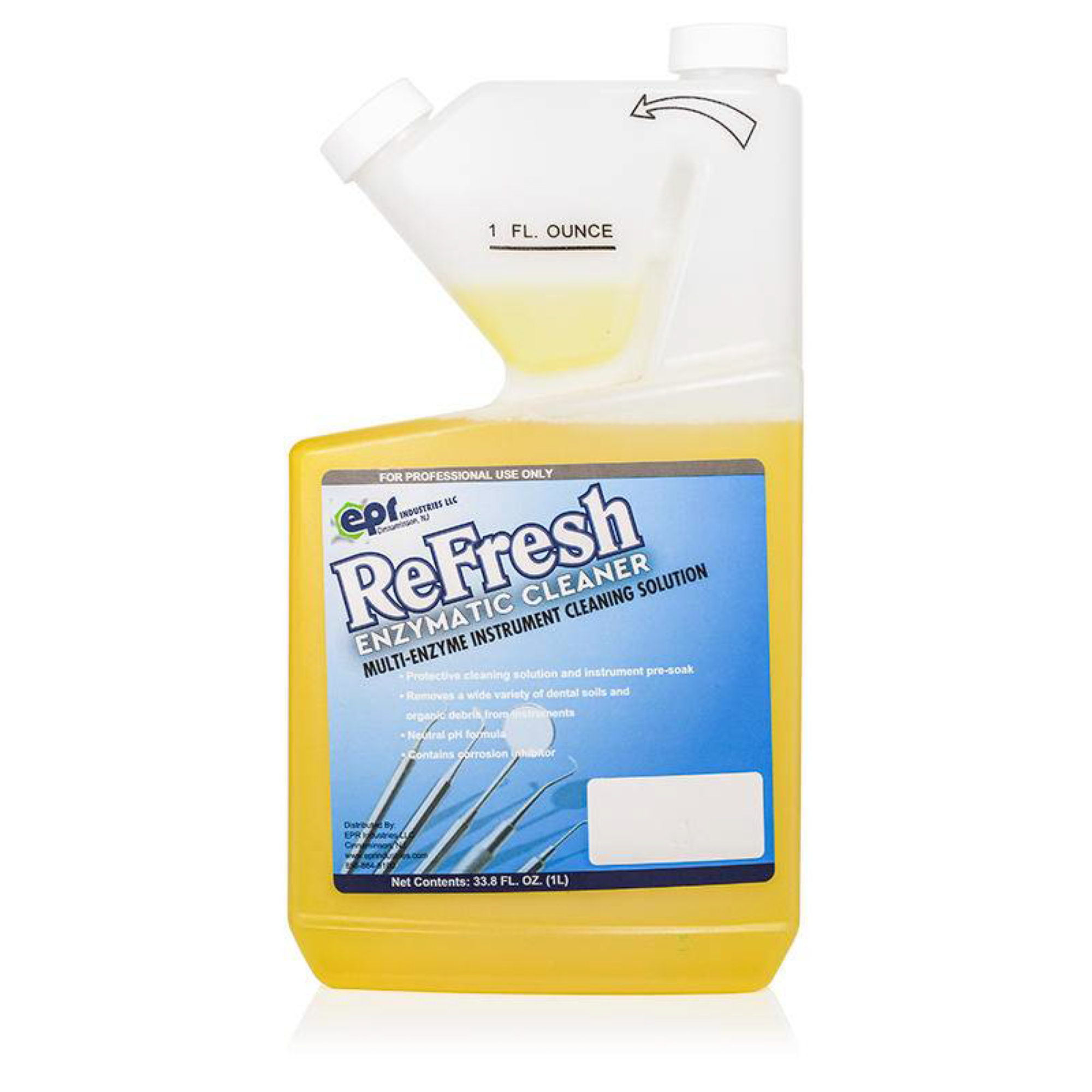 Optimize, Refresh, Enzymatic Cleaner, 1 Liter, 1:128 dilution ratio, 1/Pk
