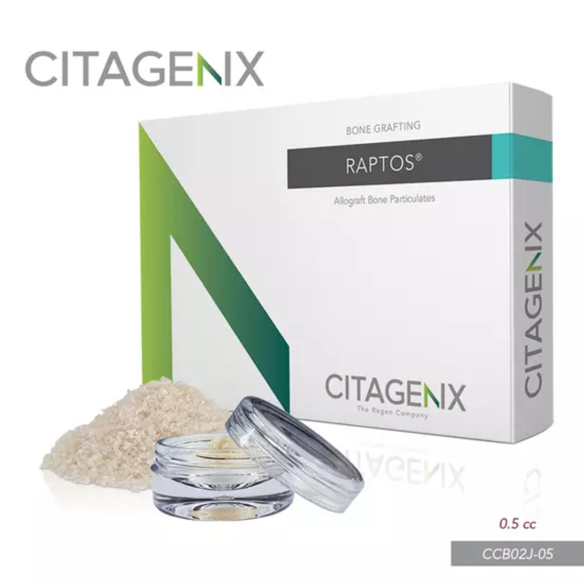 Citagenix - Allograft Particulates - Raptos .5cc Cortico-Cancellous allograft .25-1mm jar