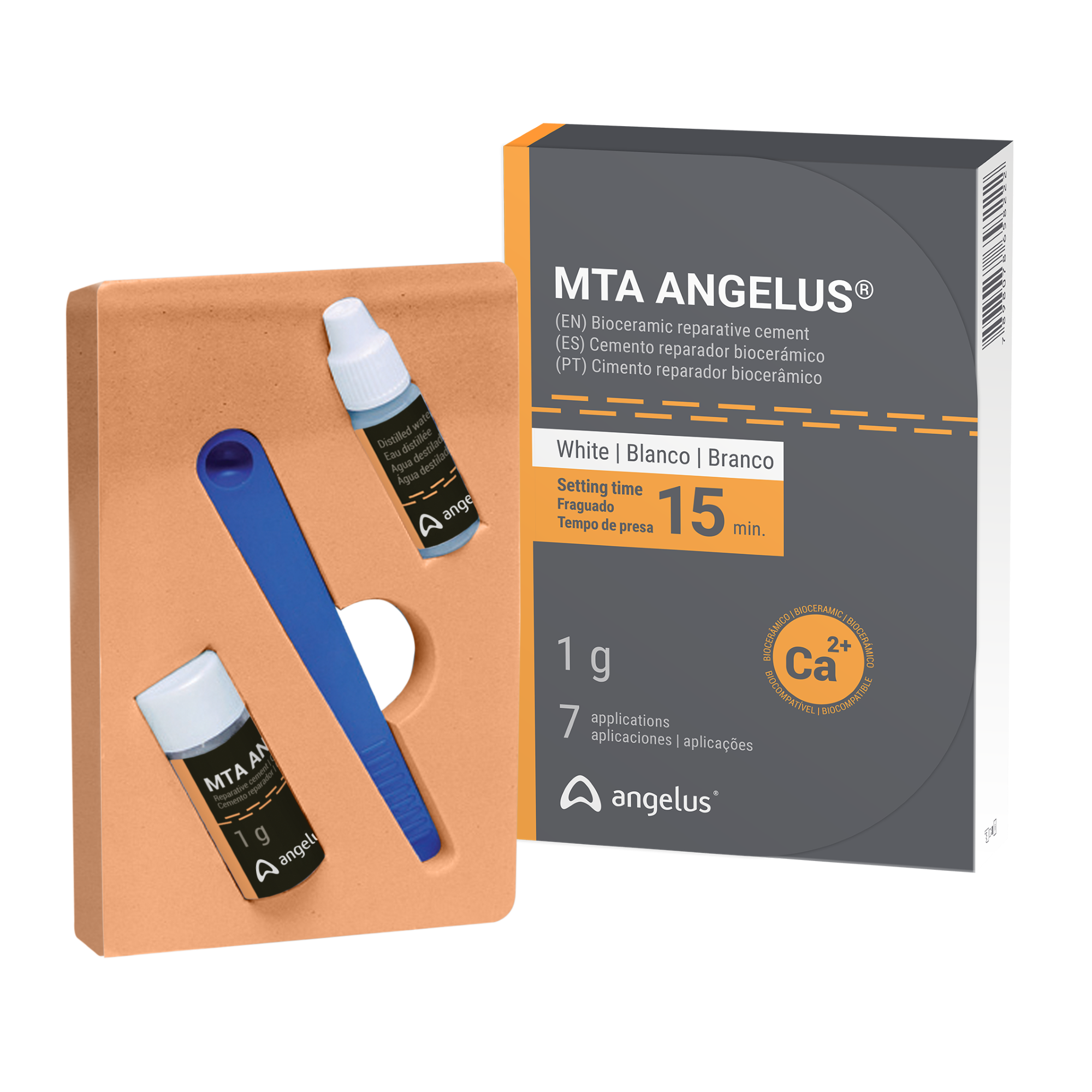 Angelus - MTA Angelus White 1g Reparative Cement: 1g. Vial, 3ml Distilled Water