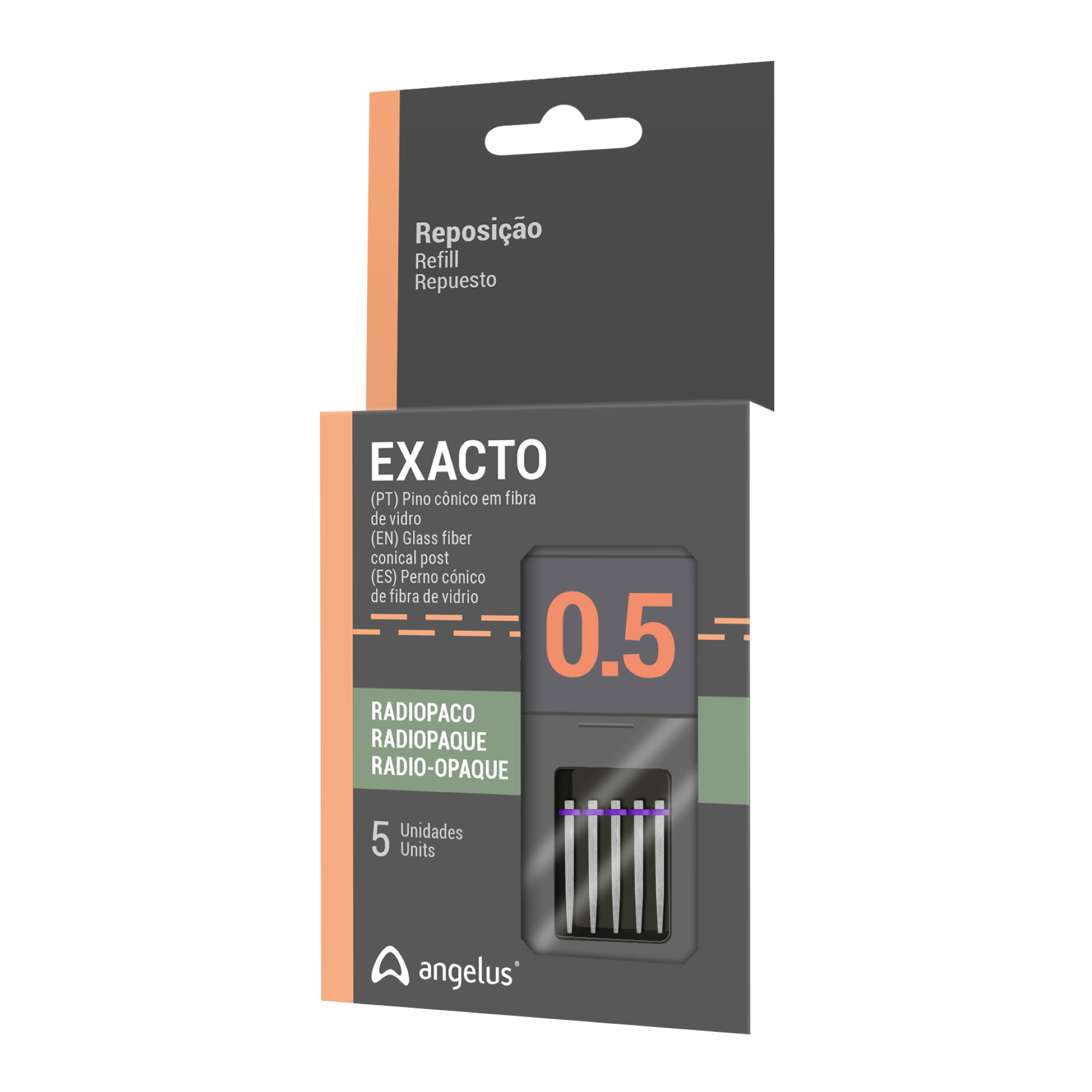 Angelus - Exacto Translucent Posts refill #0.5. 5 Posts