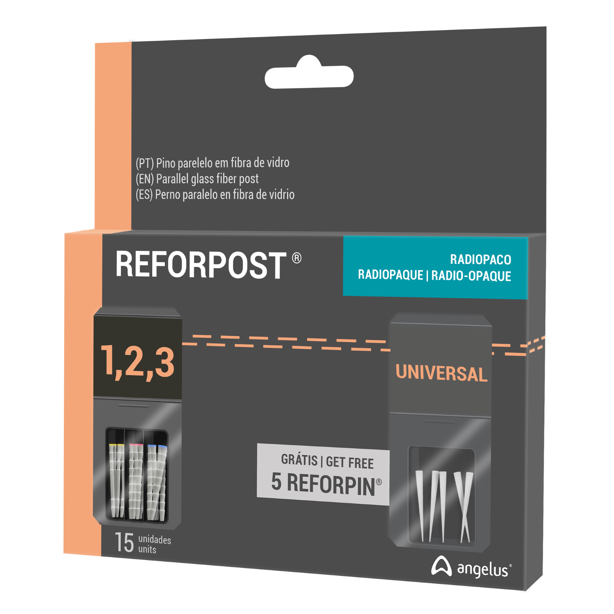 Angelus - Reforpost Glass Fiber Parallel Intraradicular Post with Conical Tip