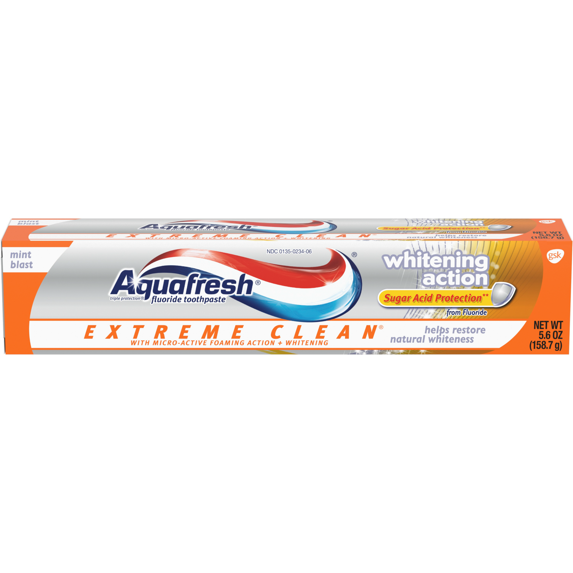 Aquafresh? Extreme Clean? Fluoride Toothpaste with Whitening Action, Mint Blast flavor, 5.6 oz. tube, 12/cs