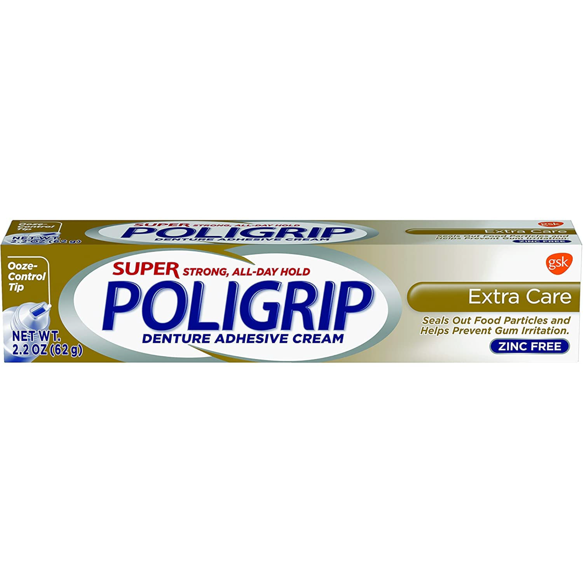 Super Poligrip? Extra Care with Poliseal, 2.2 oz. tube, 6/pkg, 4 pkg/cs (24 Tubes Total)