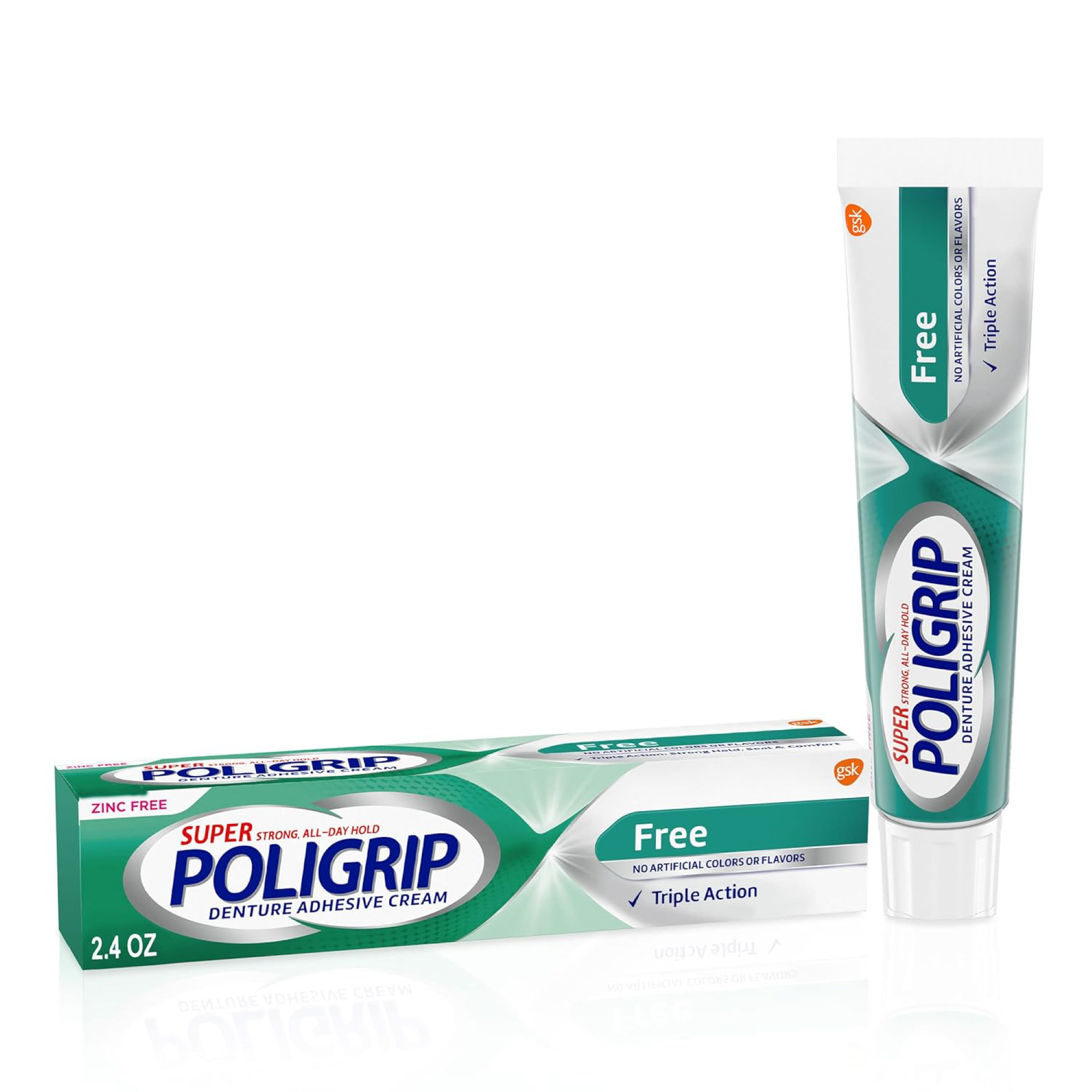 Super Poligrip? Free Denture Adhesive Cream, 2.4 oz. Tube, 6/pkg, 4 pkg/cs (24 Tubes Total)